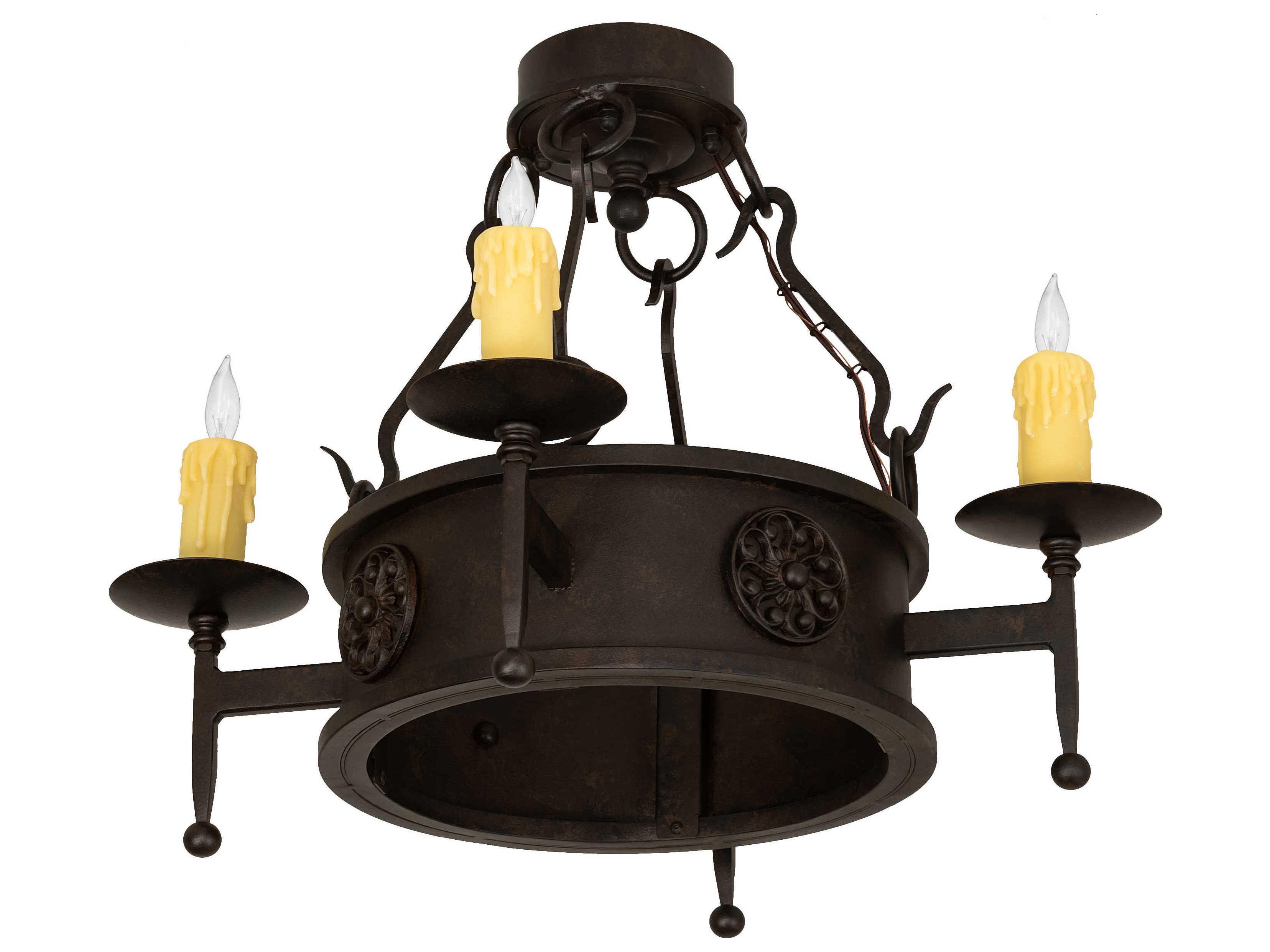 Meyda Lorenzo 4-Light Chocolate Brown Semi Flush Mount