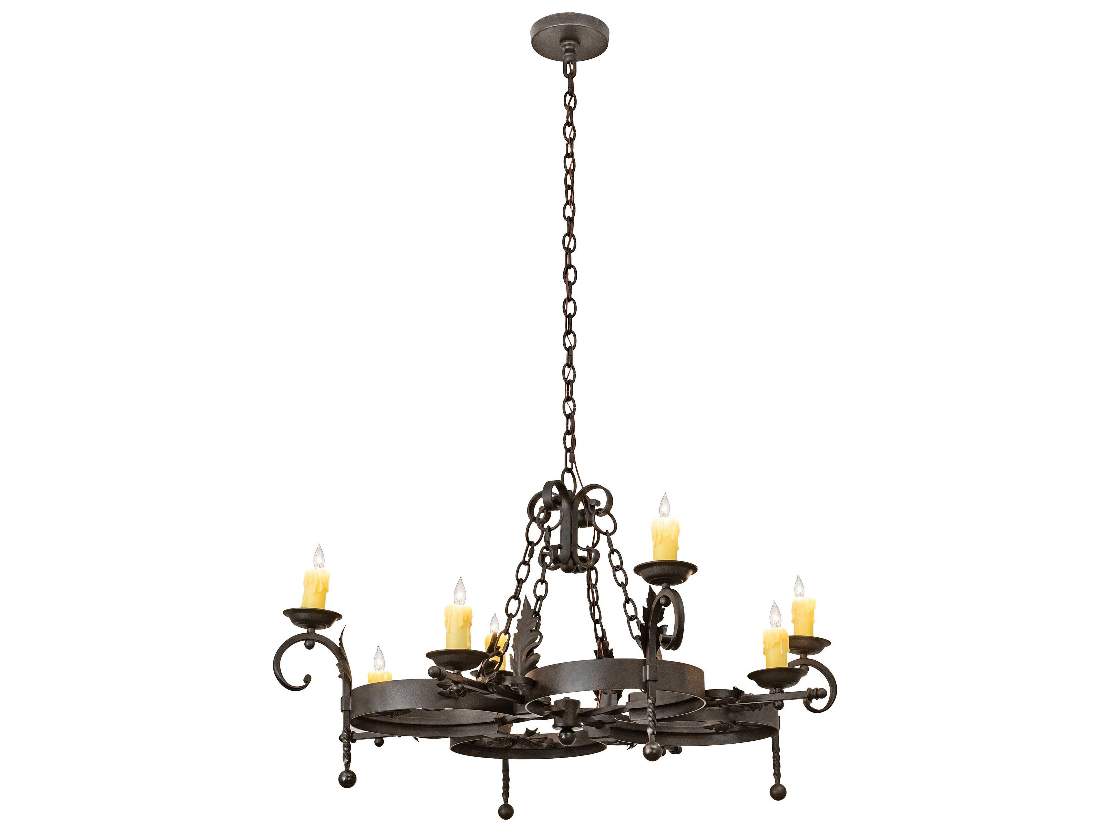Meyda Andorra 8-Light Chocolate Beige Brown Candelabra Chandelier