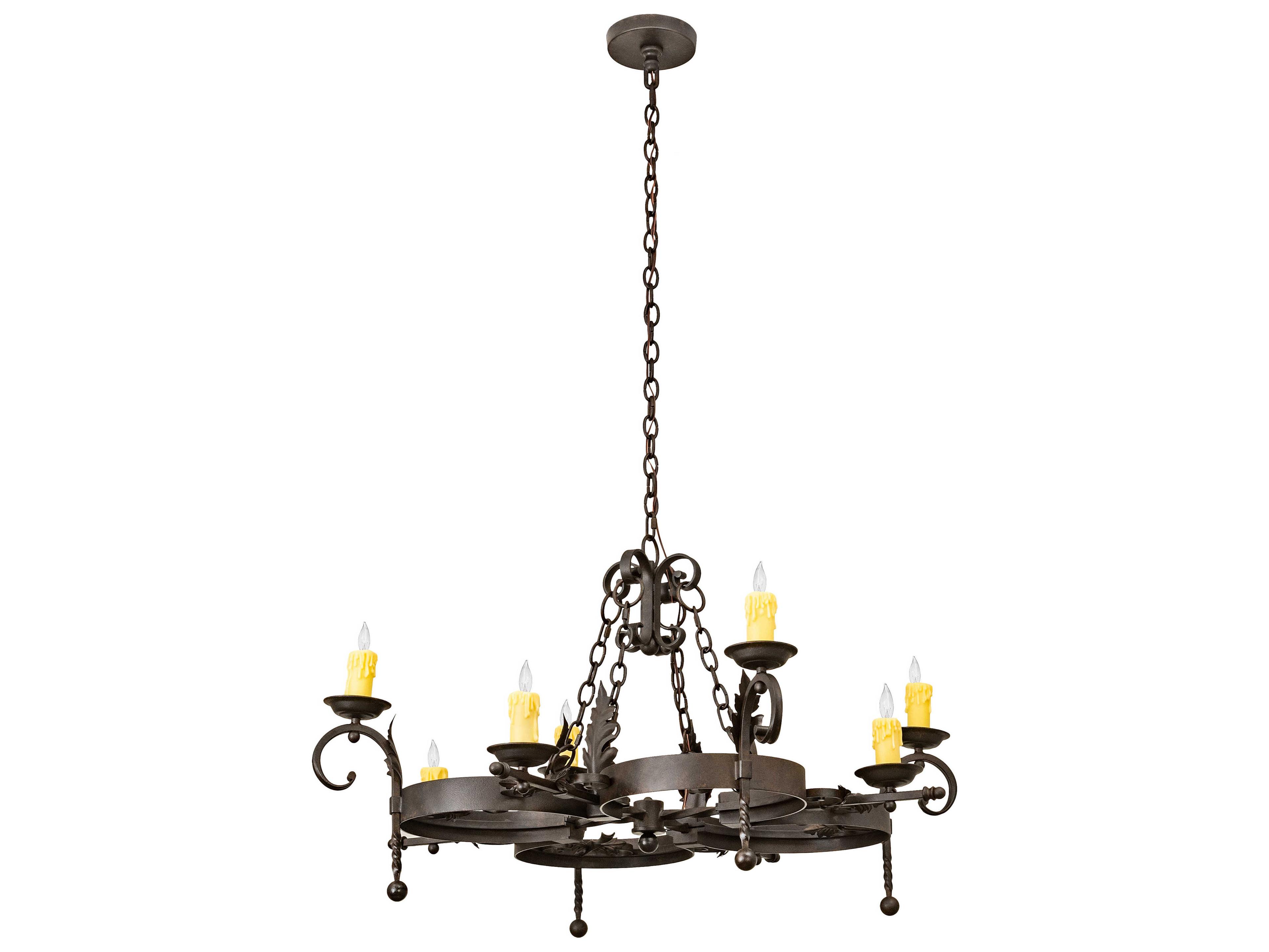 Meyda Andorra 8-Light Chocolate Beige Brown Candelabra Chandelier