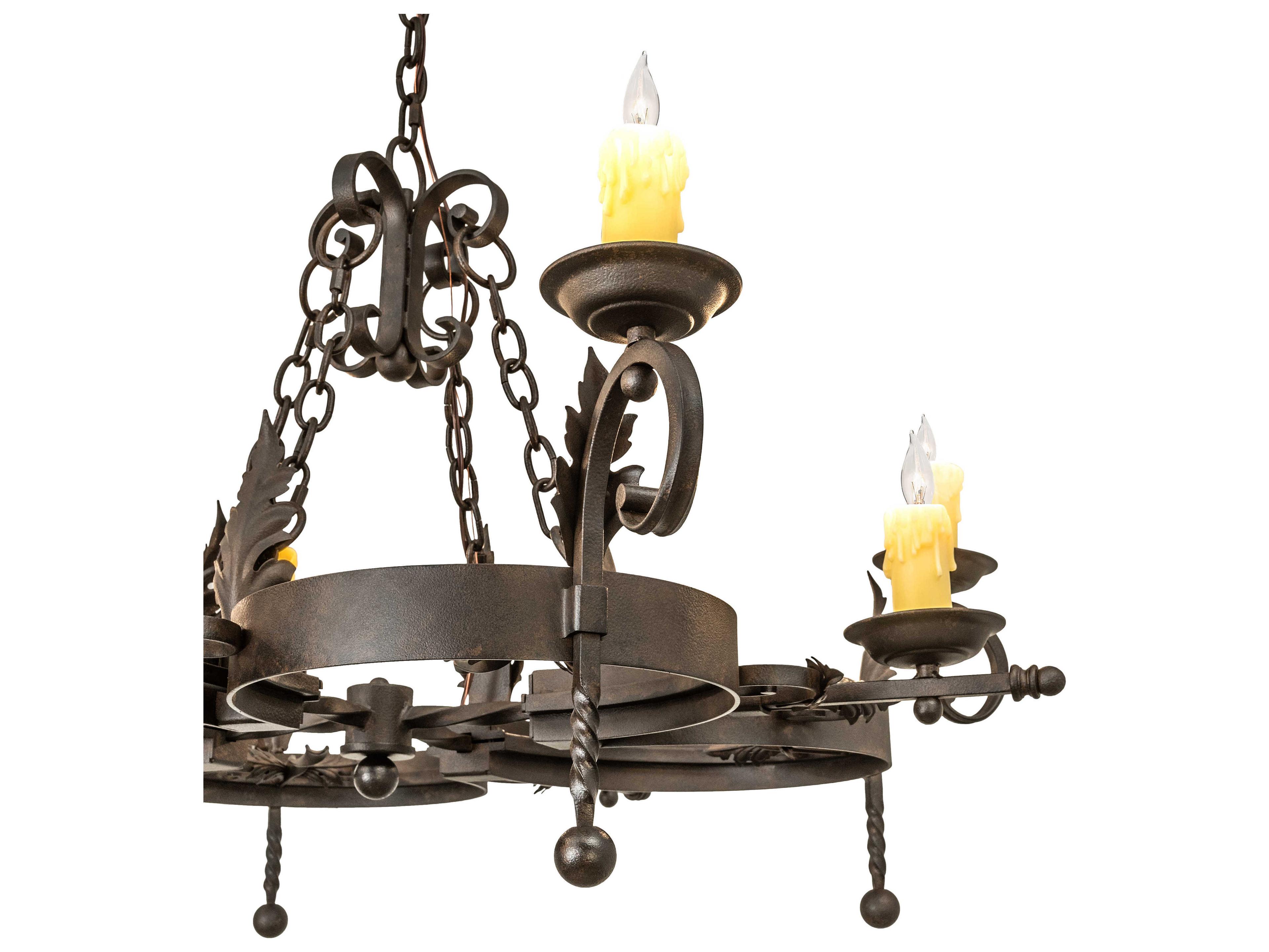 Meyda Andorra 8-Light Chocolate Beige Brown Candelabra Chandelier