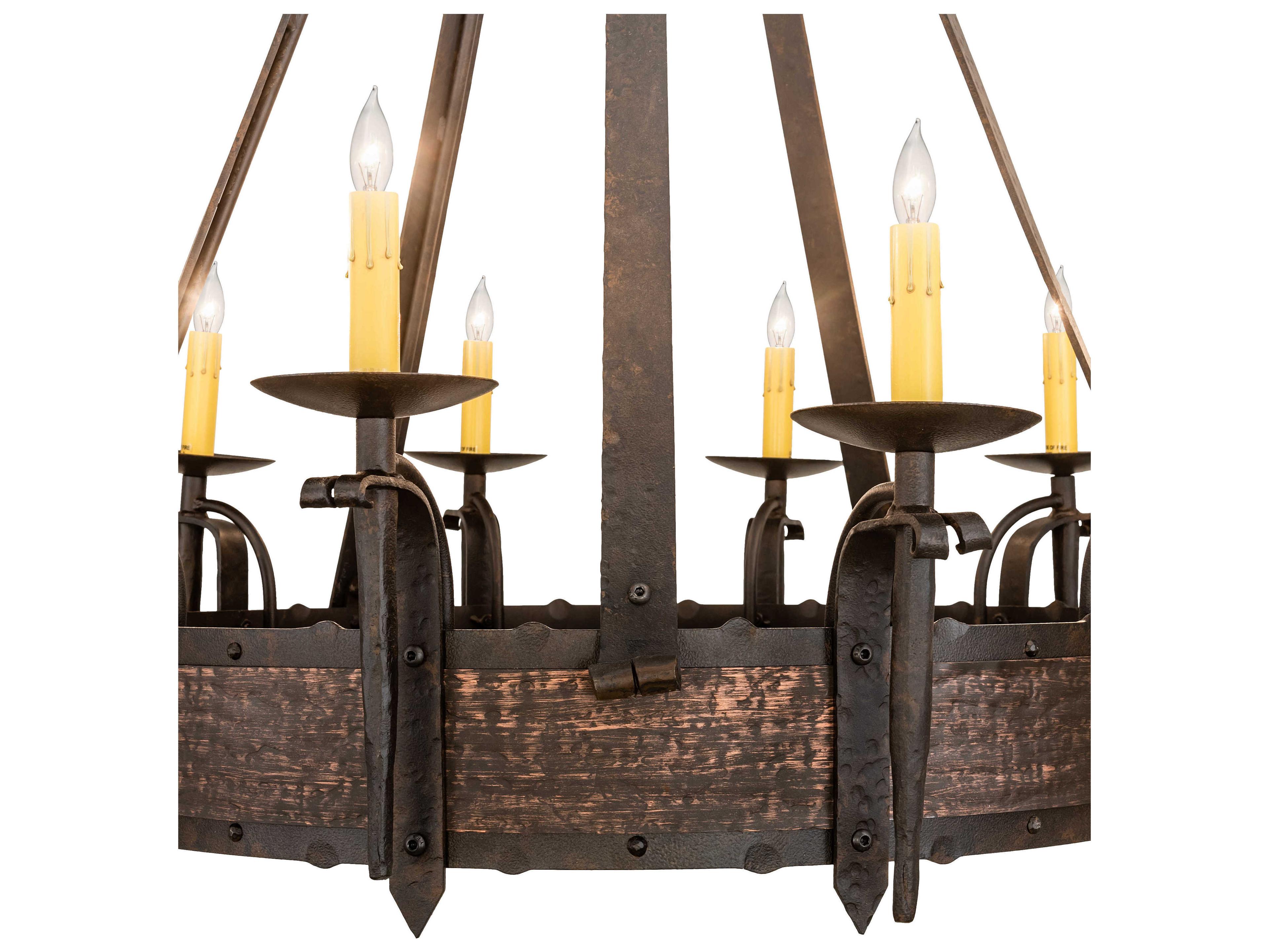 Meyda Costello 10-Light Copper Black Candelabra Chandelier
