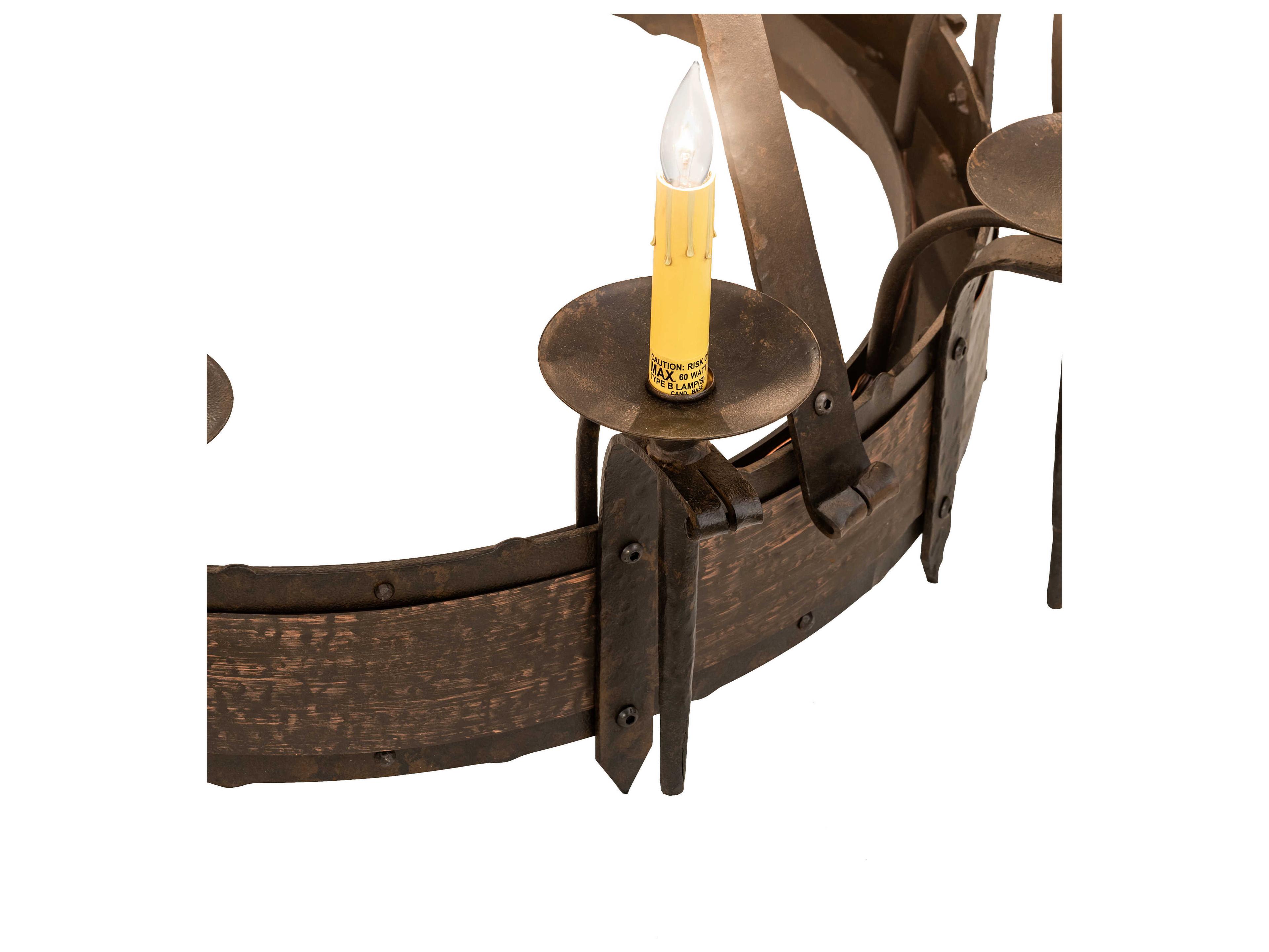 Meyda Costello 10-Light Copper Black Candelabra Chandelier