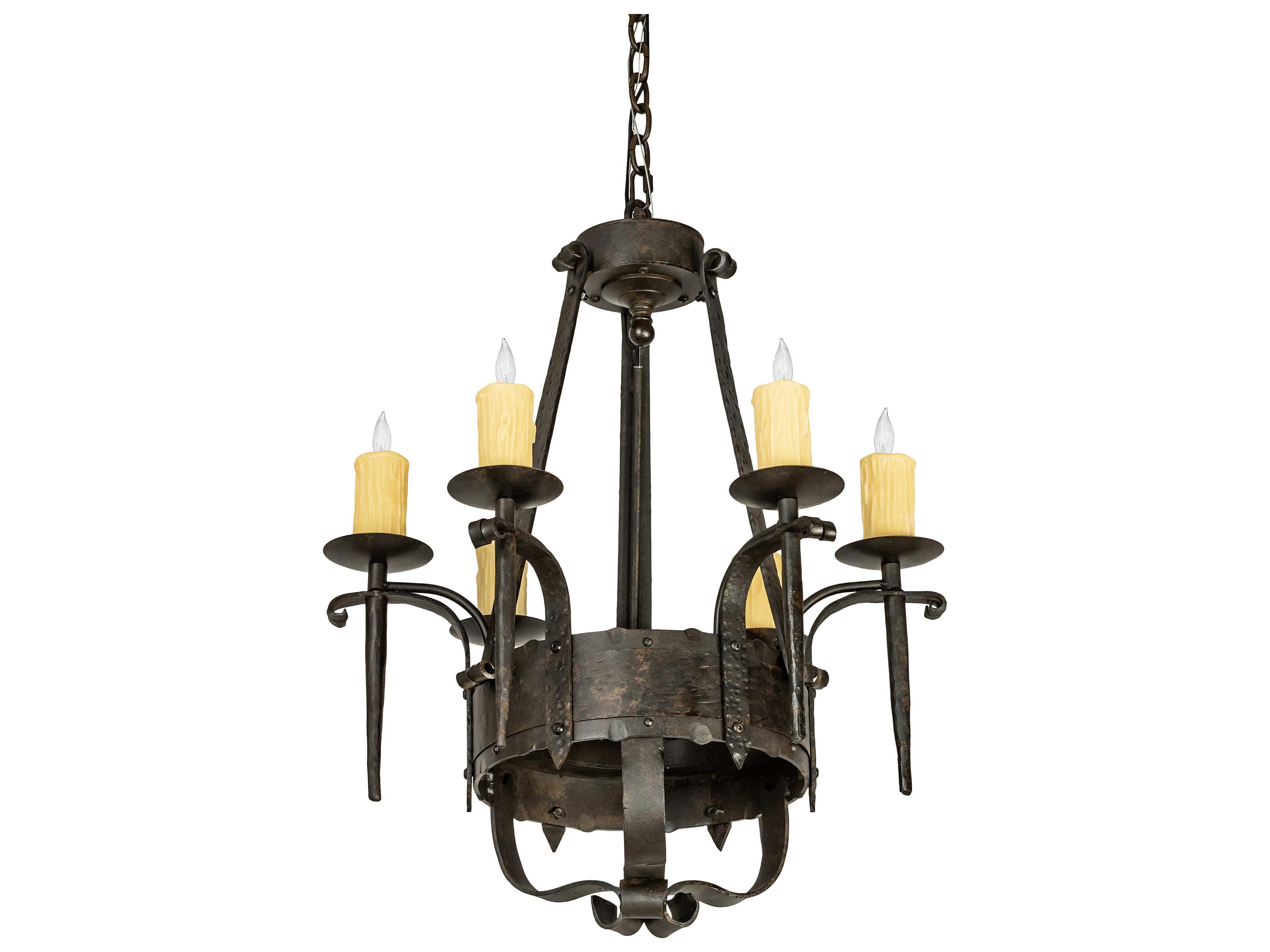 Meyda Costello 6-Light Chestnut Brown Candelabra Chandelier