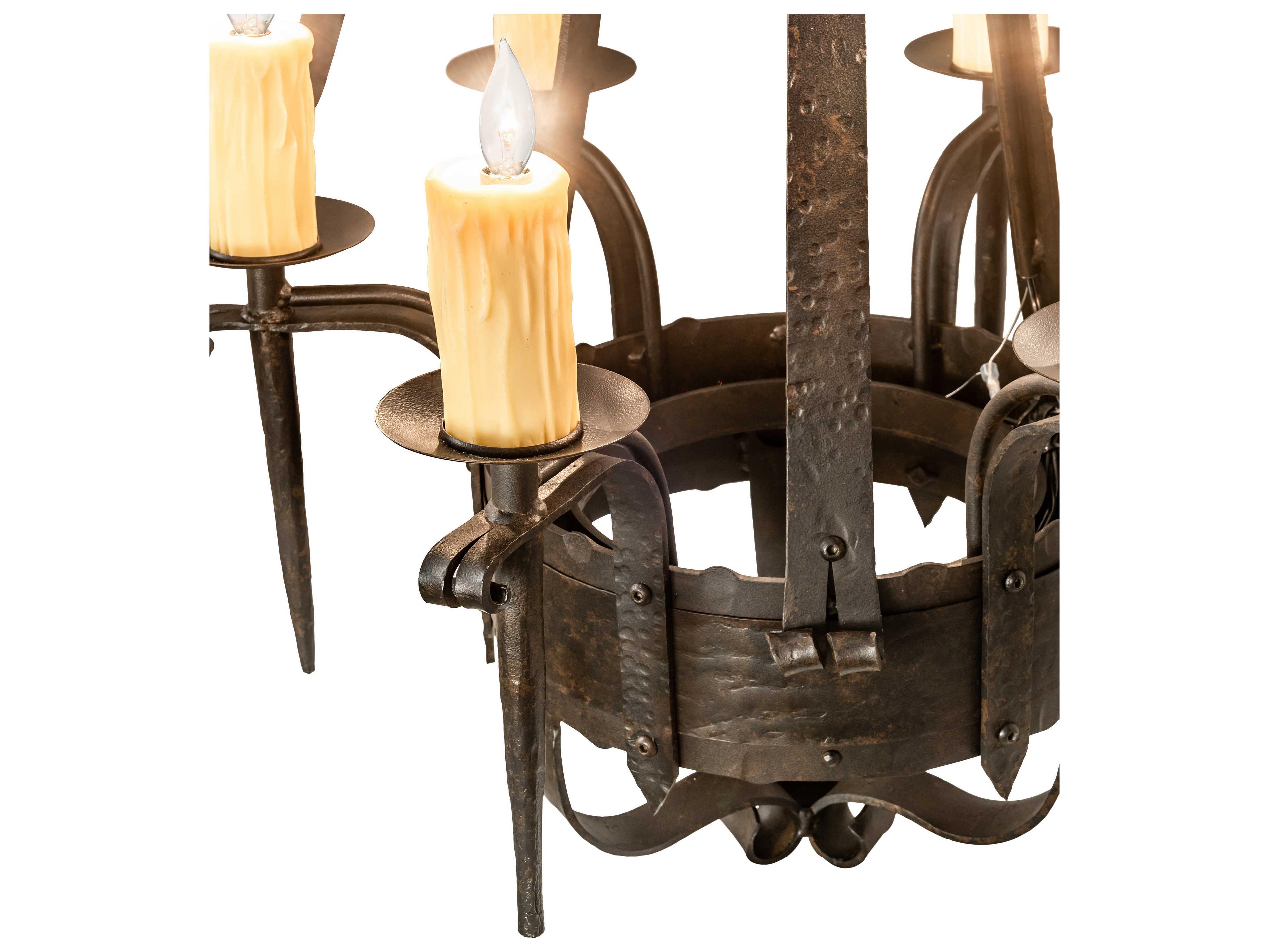 Meyda Costello 6-Light Chestnut Brown Candelabra Chandelier