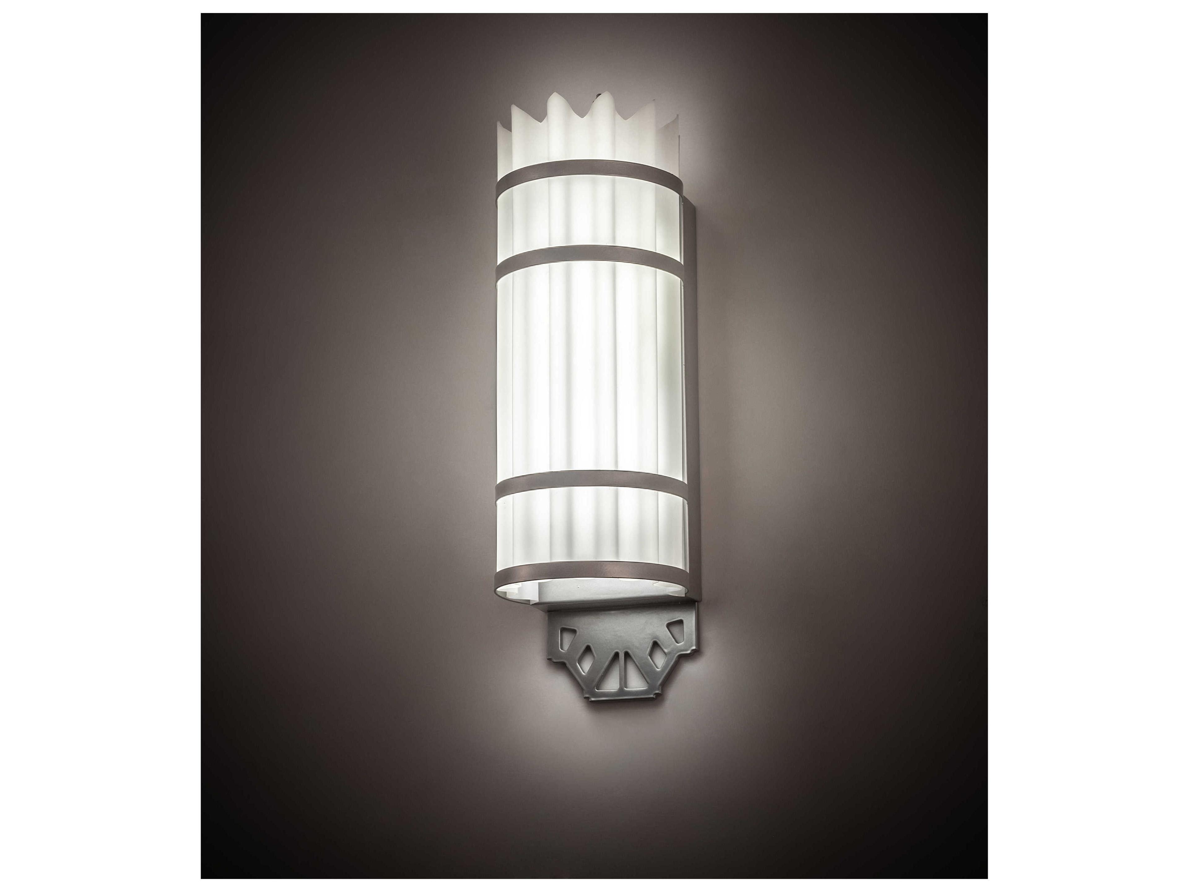 Meyda Lagoon Nickel White LED Wall Sconce