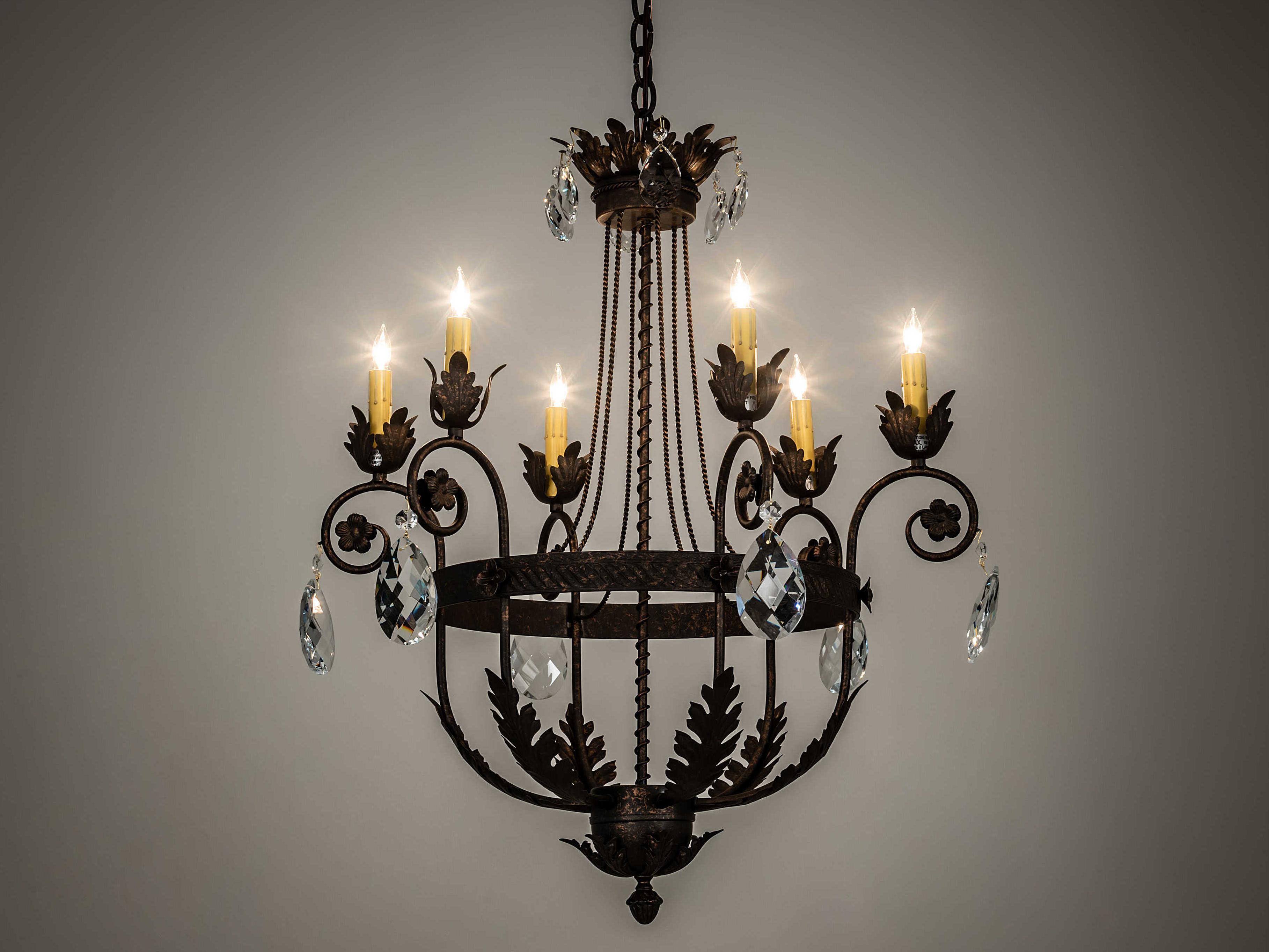 Meyda Antonia 6-Light Antique Black Crystal Candelabra Chandelier