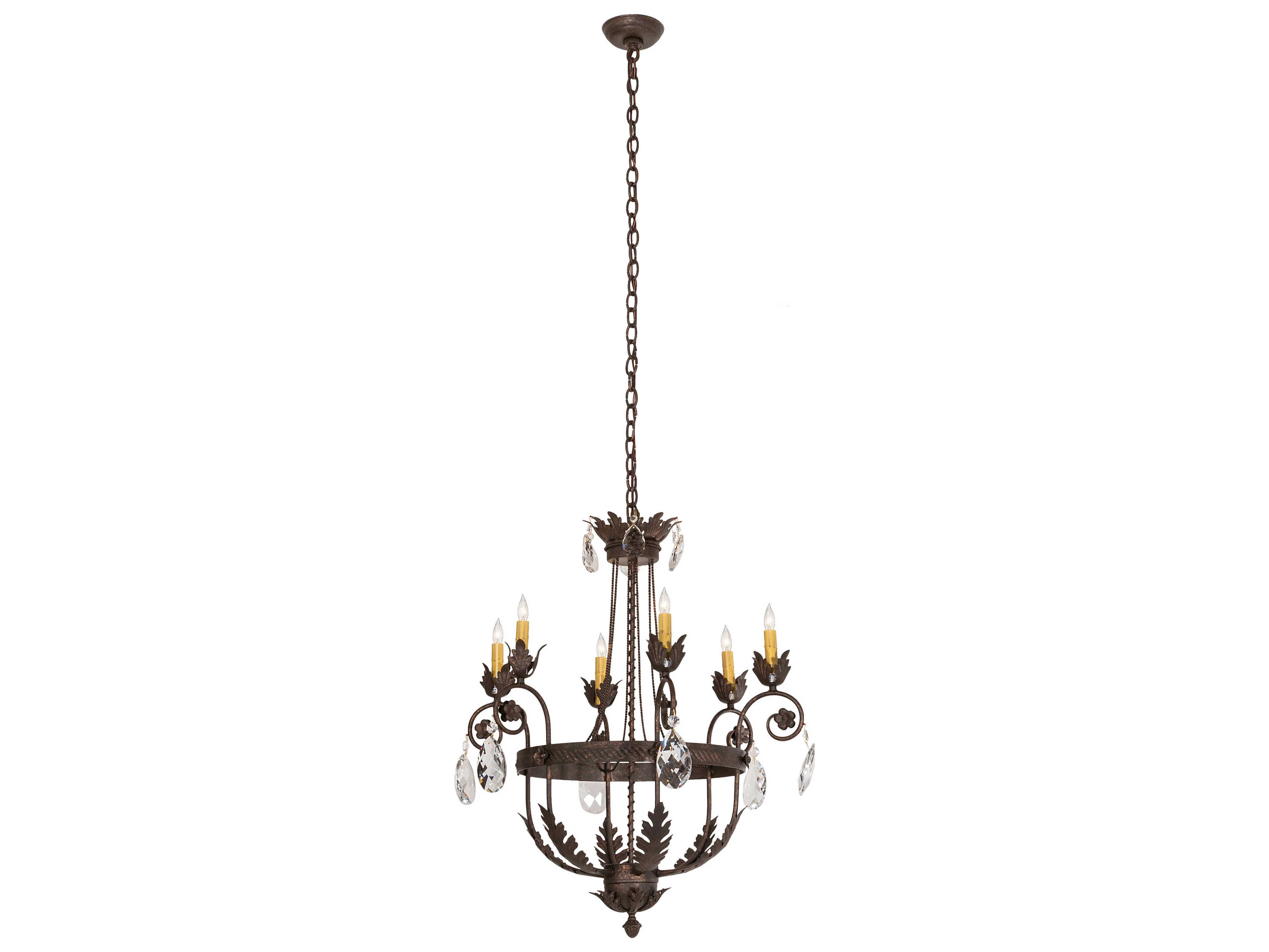 Meyda Antonia 6-Light Antique Black Crystal Candelabra Chandelier