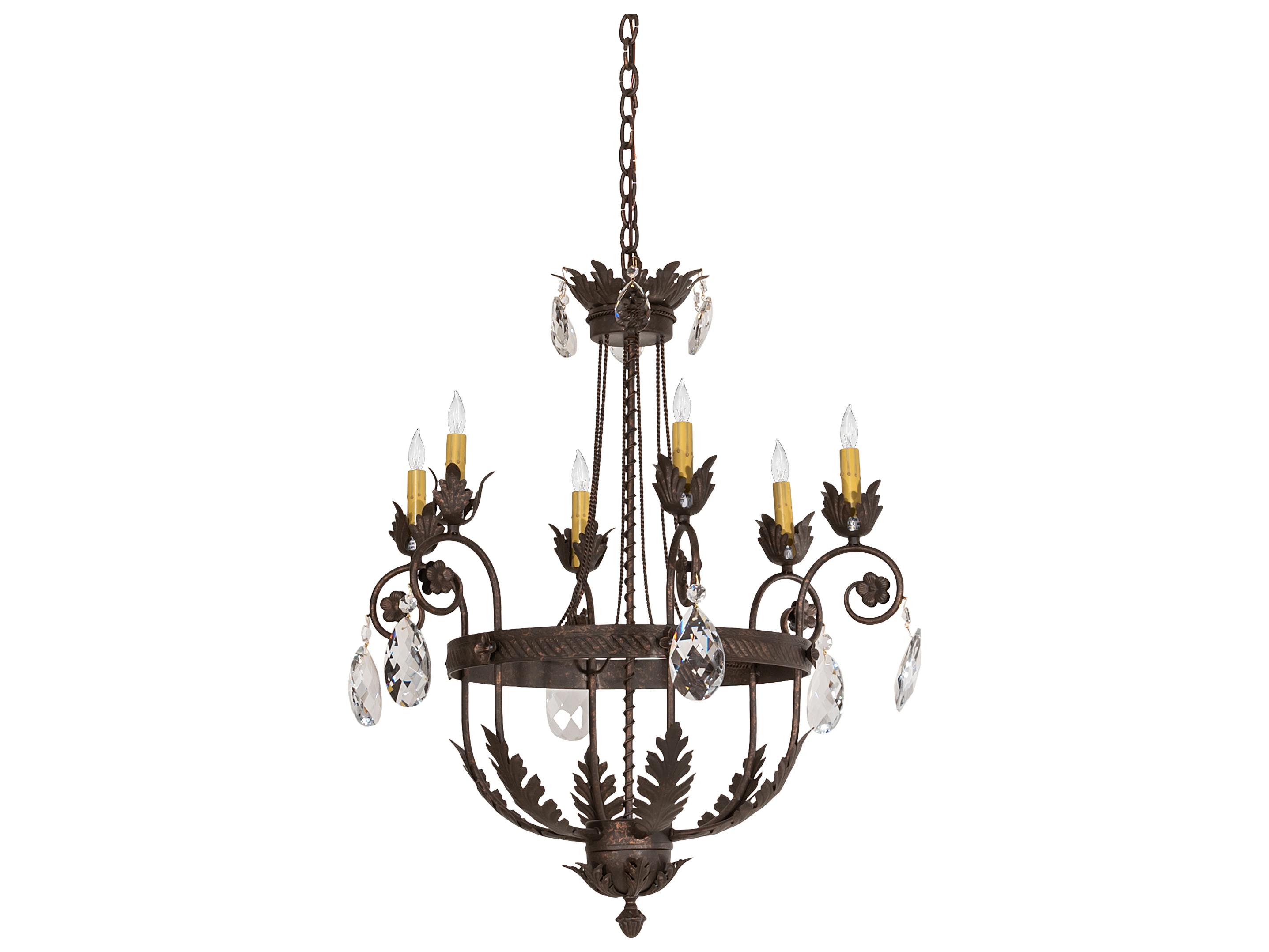 Meyda Antonia 6-Light Antique Black Crystal Candelabra Chandelier