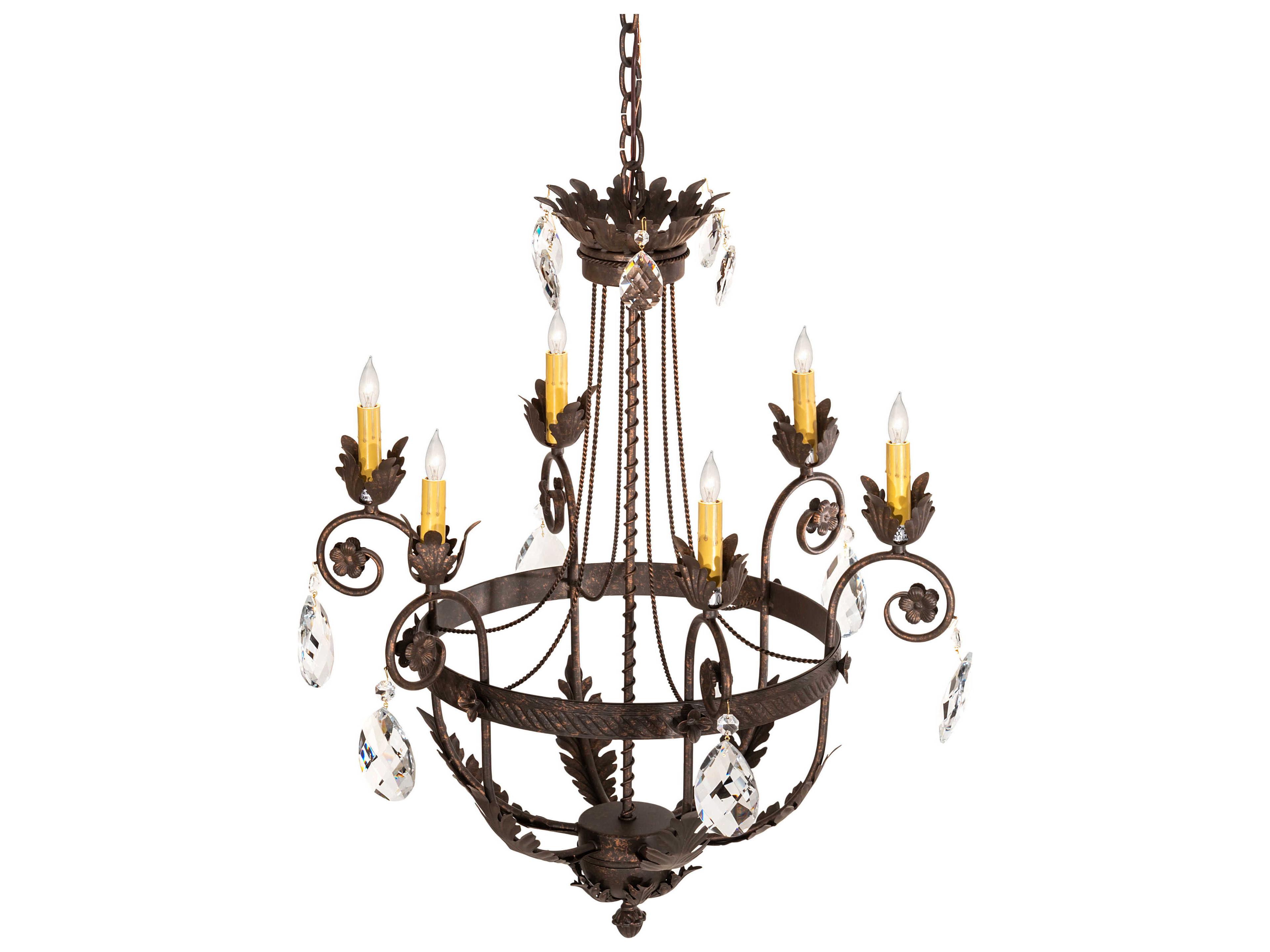 Meyda Antonia 6-Light Antique Black Crystal Candelabra Chandelier