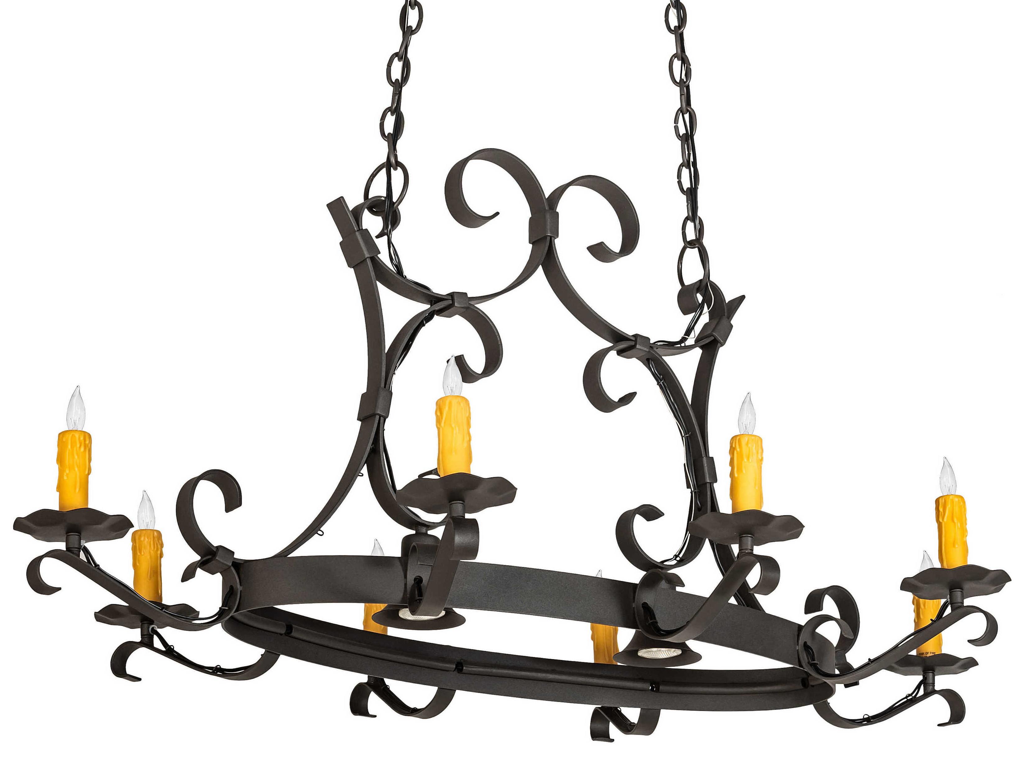 Meyda Handforged 8 2-Light Wrought Iron Brown Island Pendant