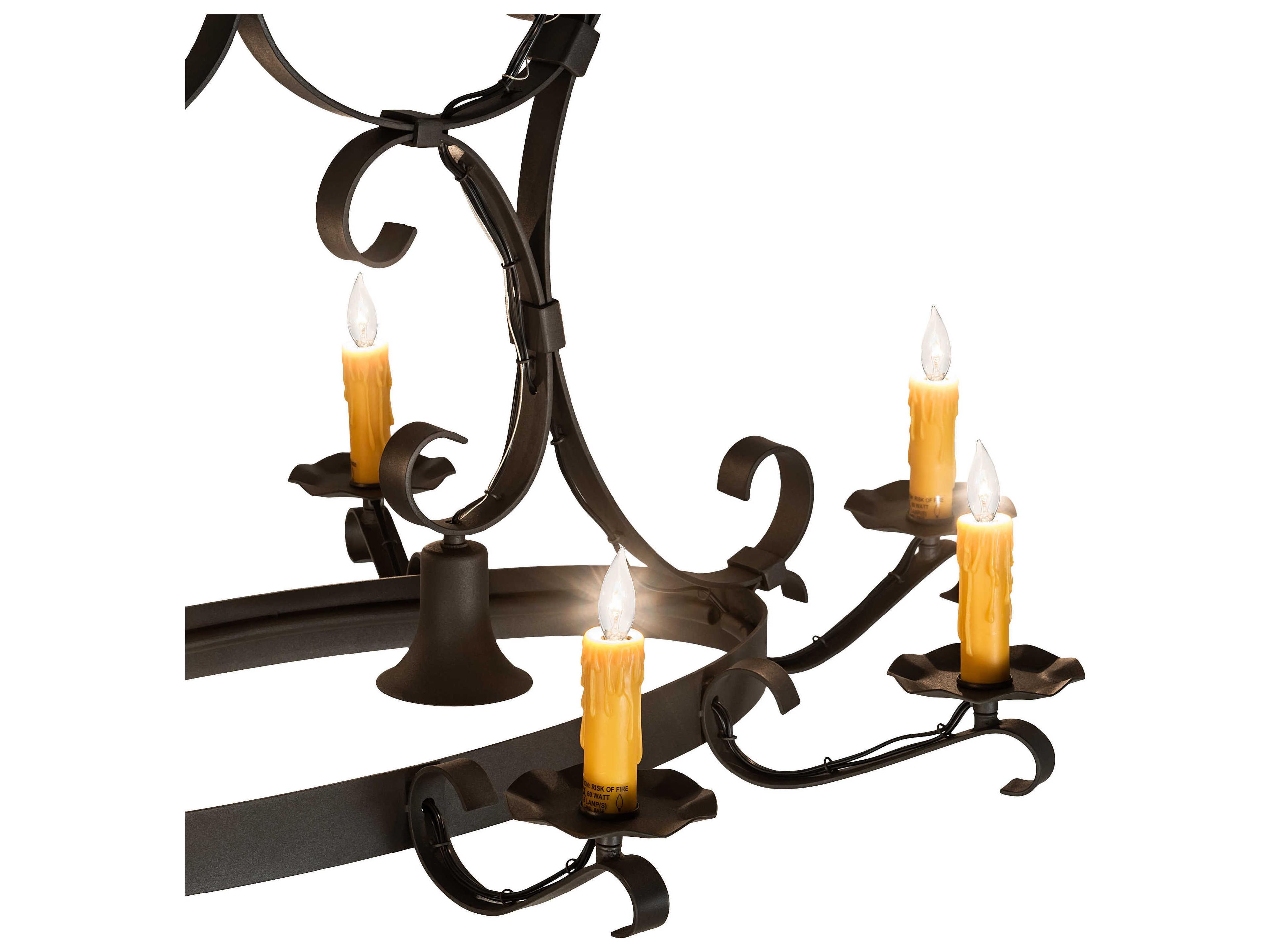 Meyda Handforged 8 2-Light Wrought Iron Brown Island Pendant