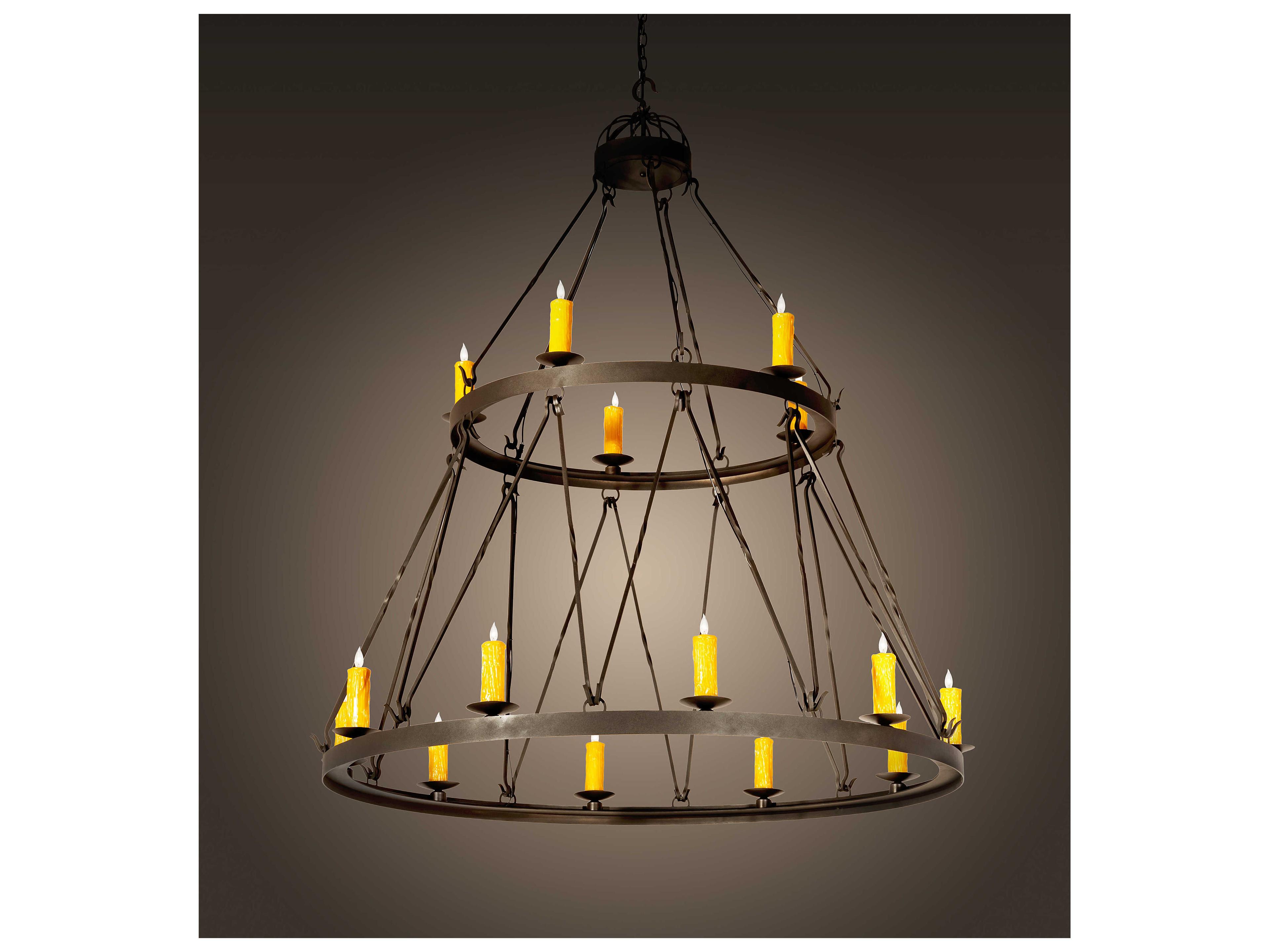 Meyda Lakeshore 15-Light Amber Chocolate Black Brown Candelabra Tiered Chandelier