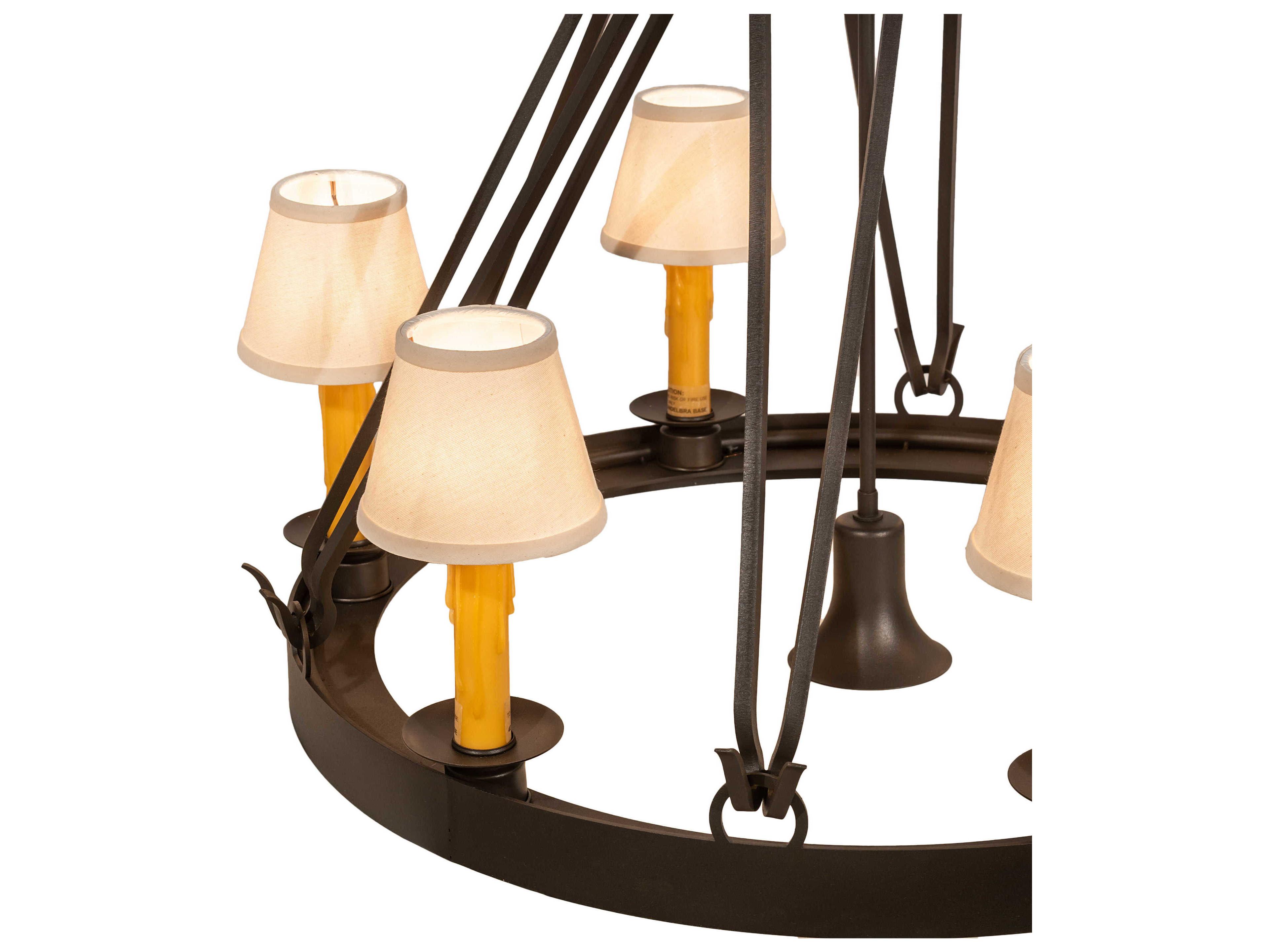 Meyda Lakeshore 7-Light Beige Grey Black Brown Candelabra Empire Chandelier