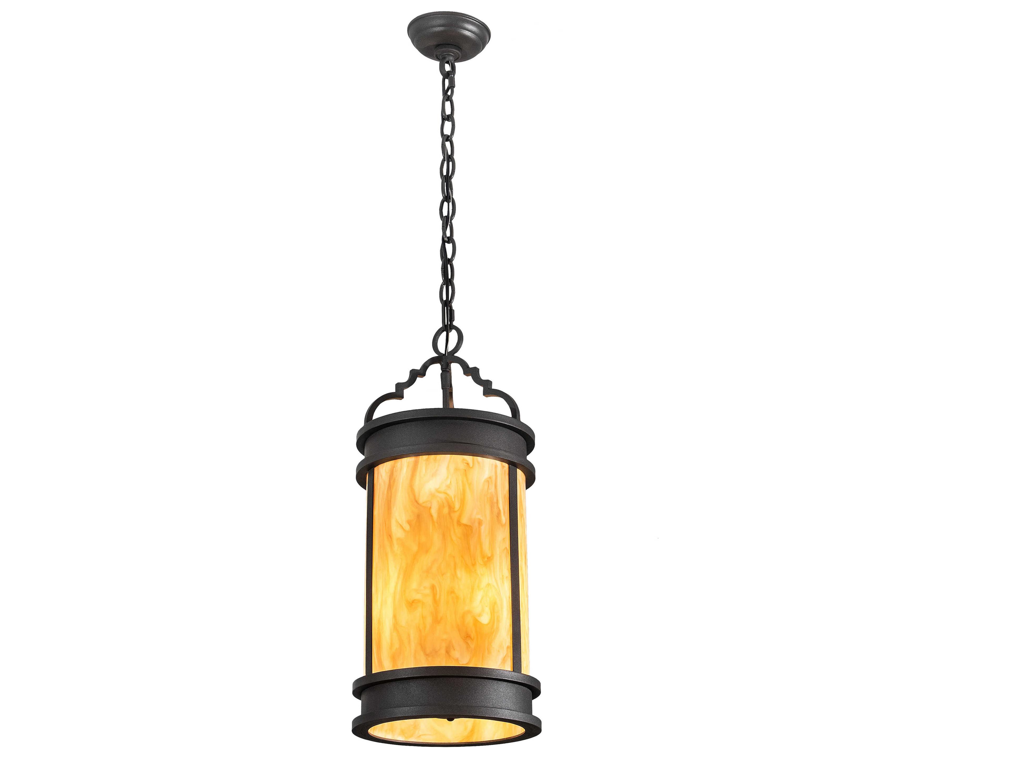 Meyda Wyant 3-Light Amber Gray Cylinder Mini Pendant