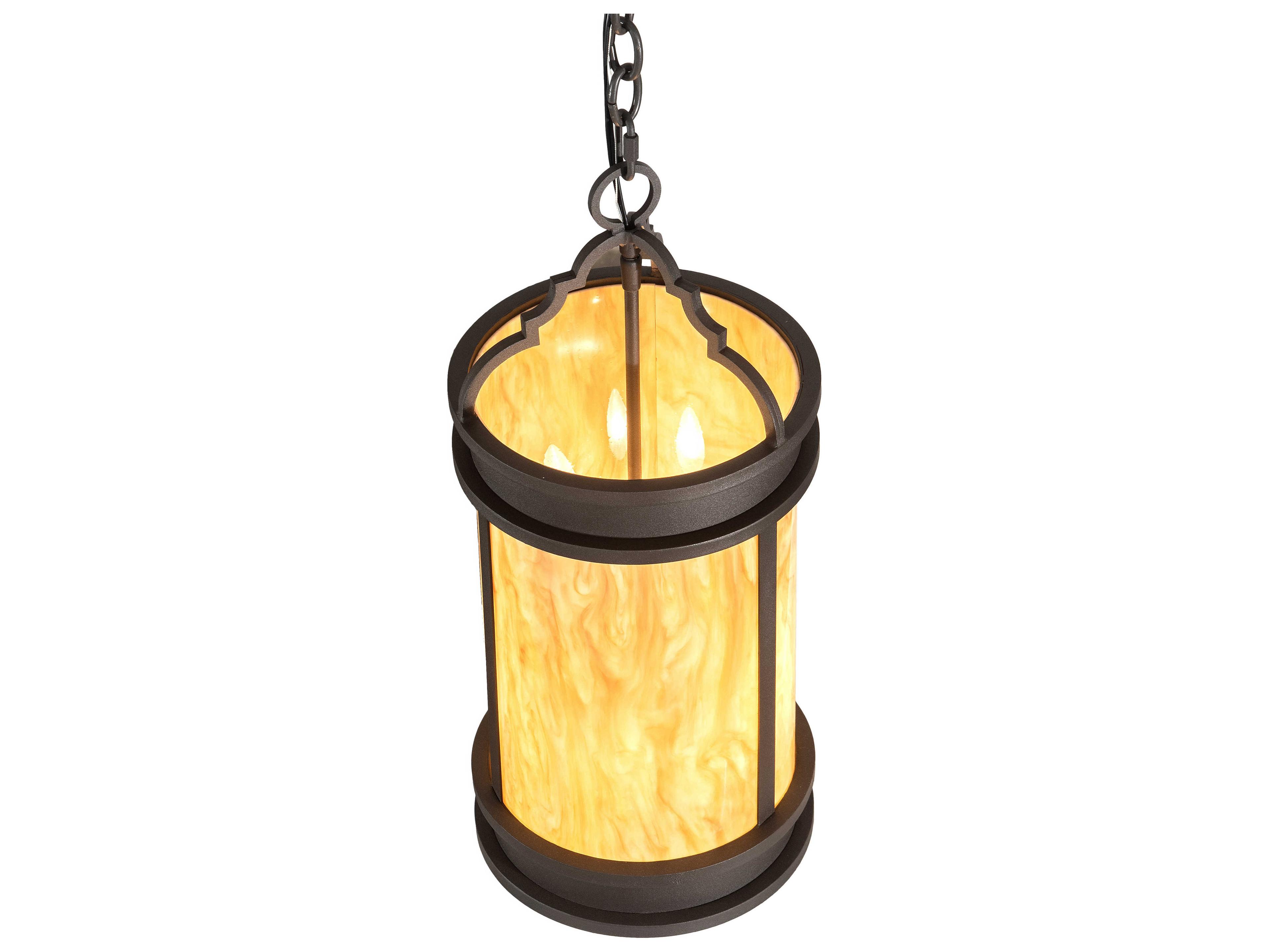 Meyda Wyant 3-Light Amber Gray Cylinder Mini Pendant