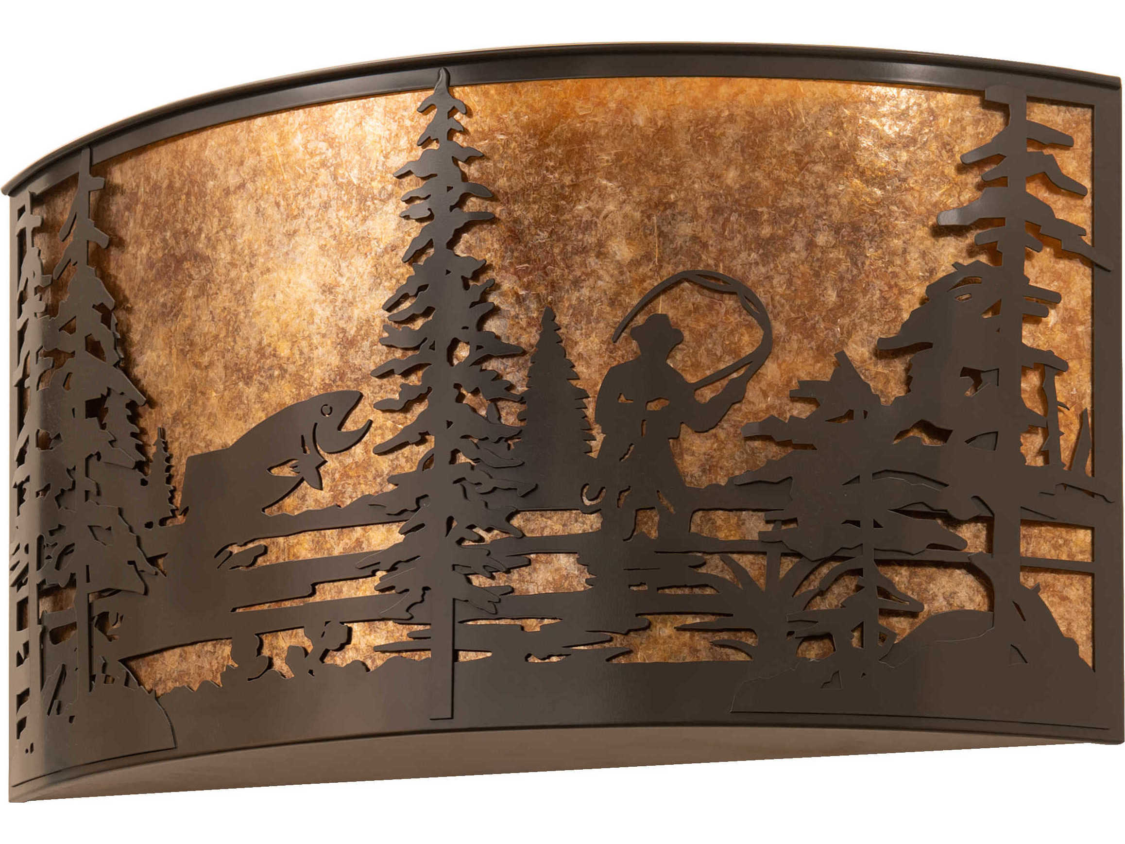 Meyda Fly Fishing 4-Light Timeless Bronze Brown Wall Sconce