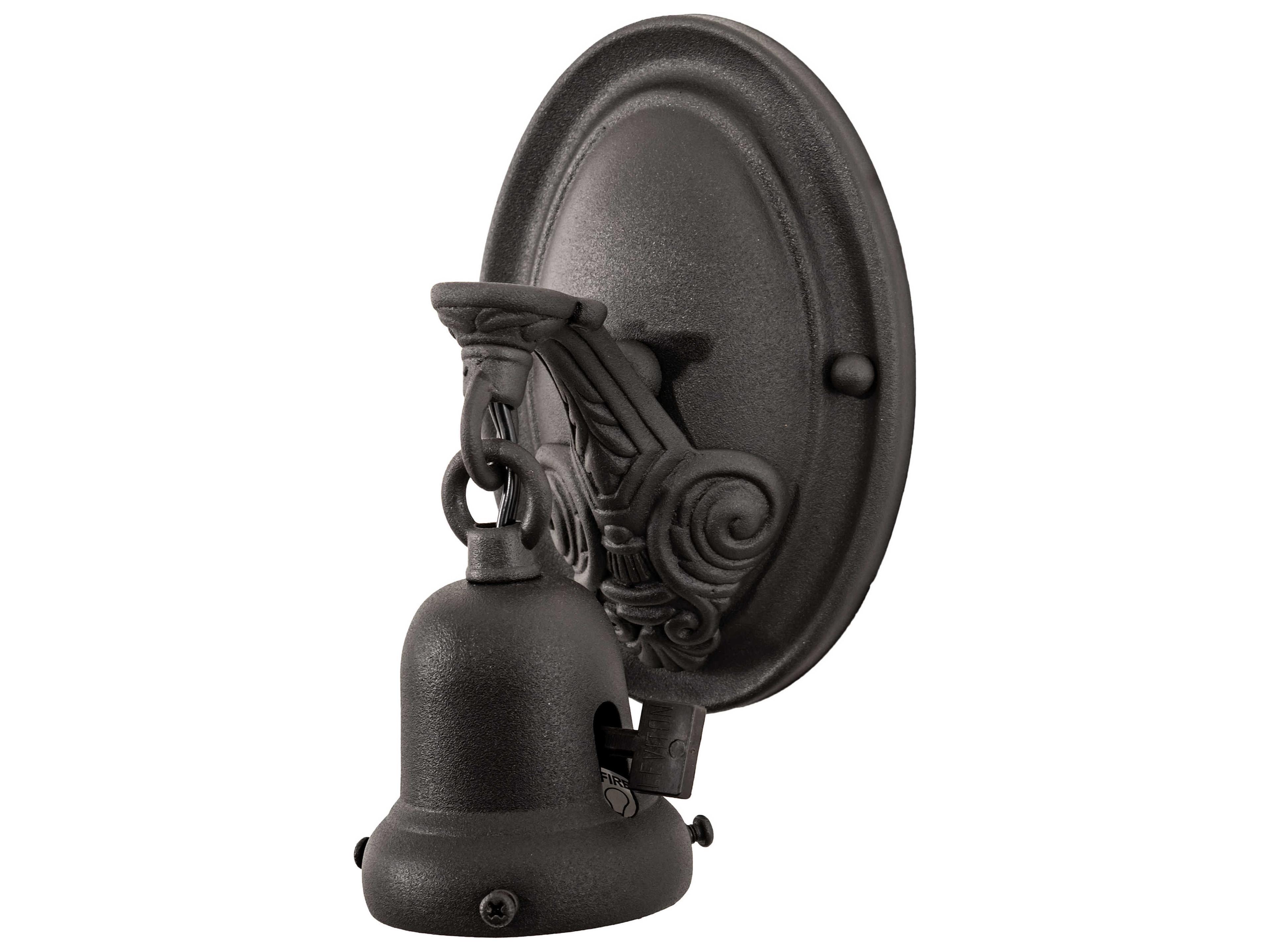 Meyda Revival 1-Light Wrought Iron Gray Glass Wall Sconce