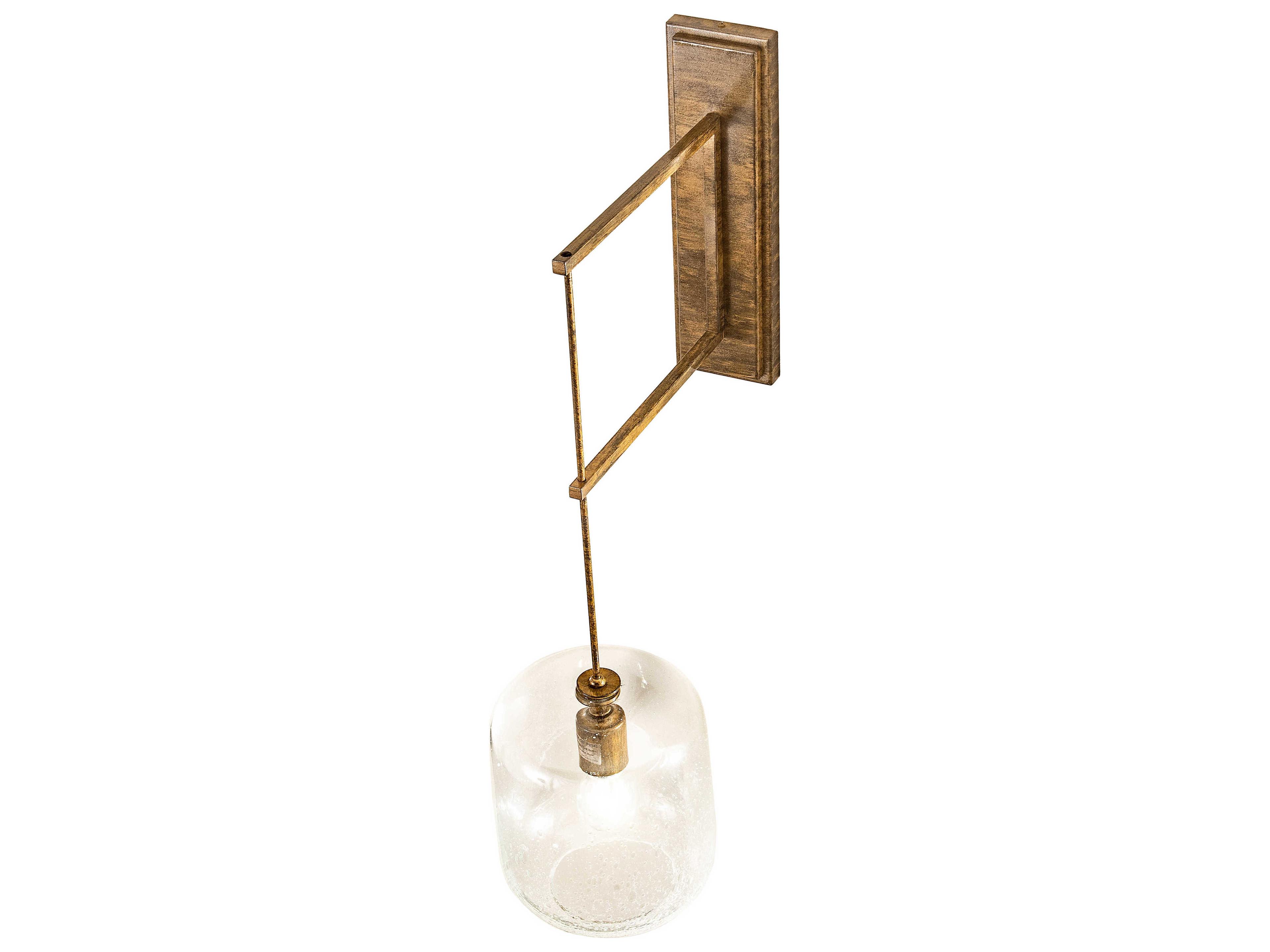 Meyda Pastilla 1-Light Brushed Gold Brown Glass LED Wall Sconce