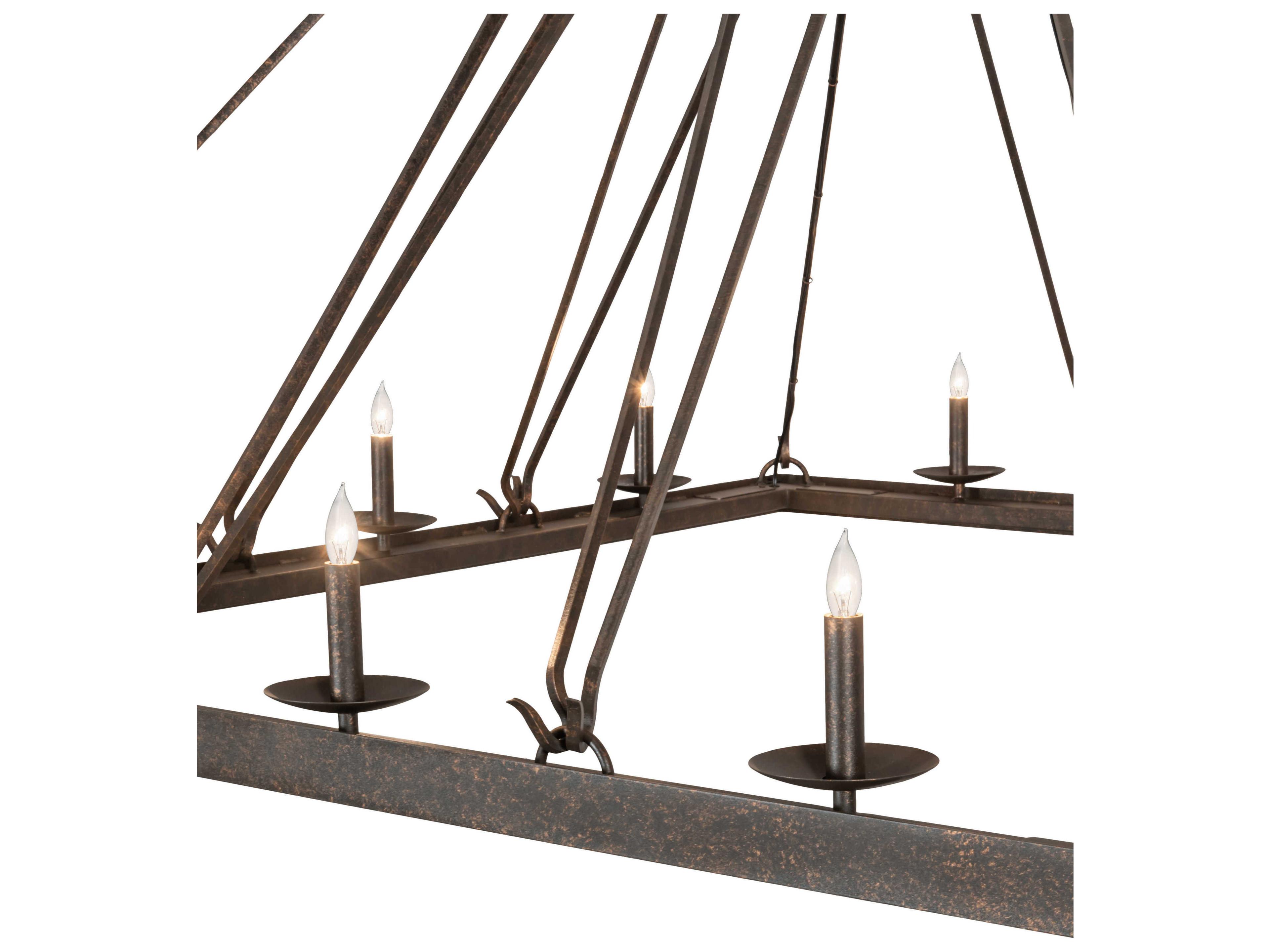 Meyda Retreat 12-Light Black Chocolate Brown Candelabra Chandelier