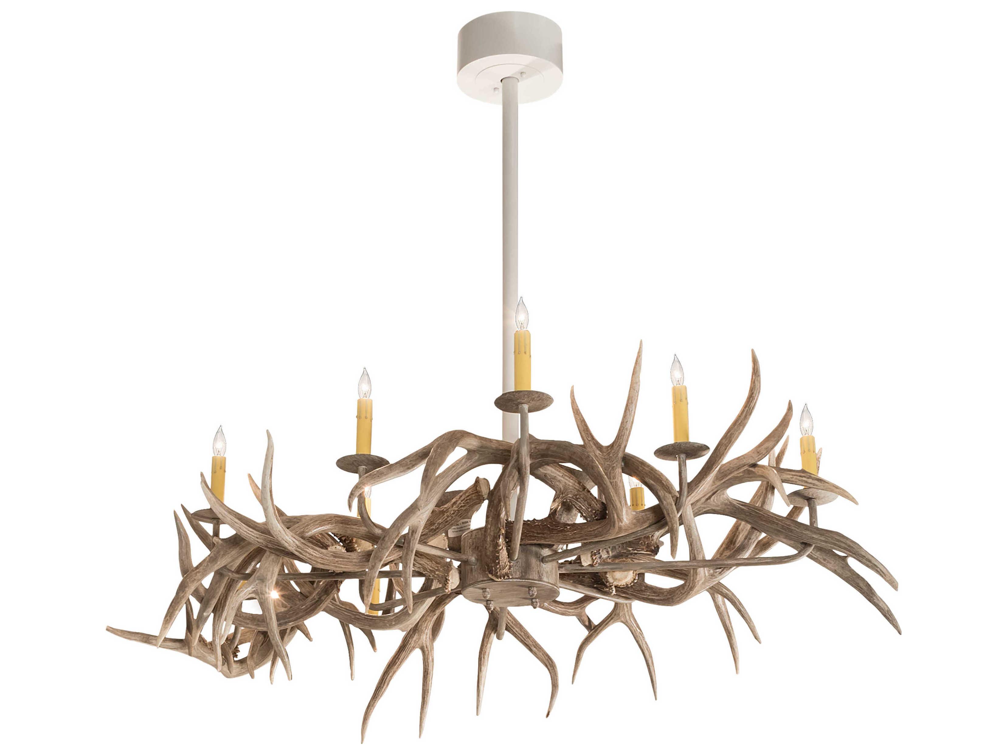 Meyda Antlers 4 16-Light Beige Ivory Off White Island Pendant