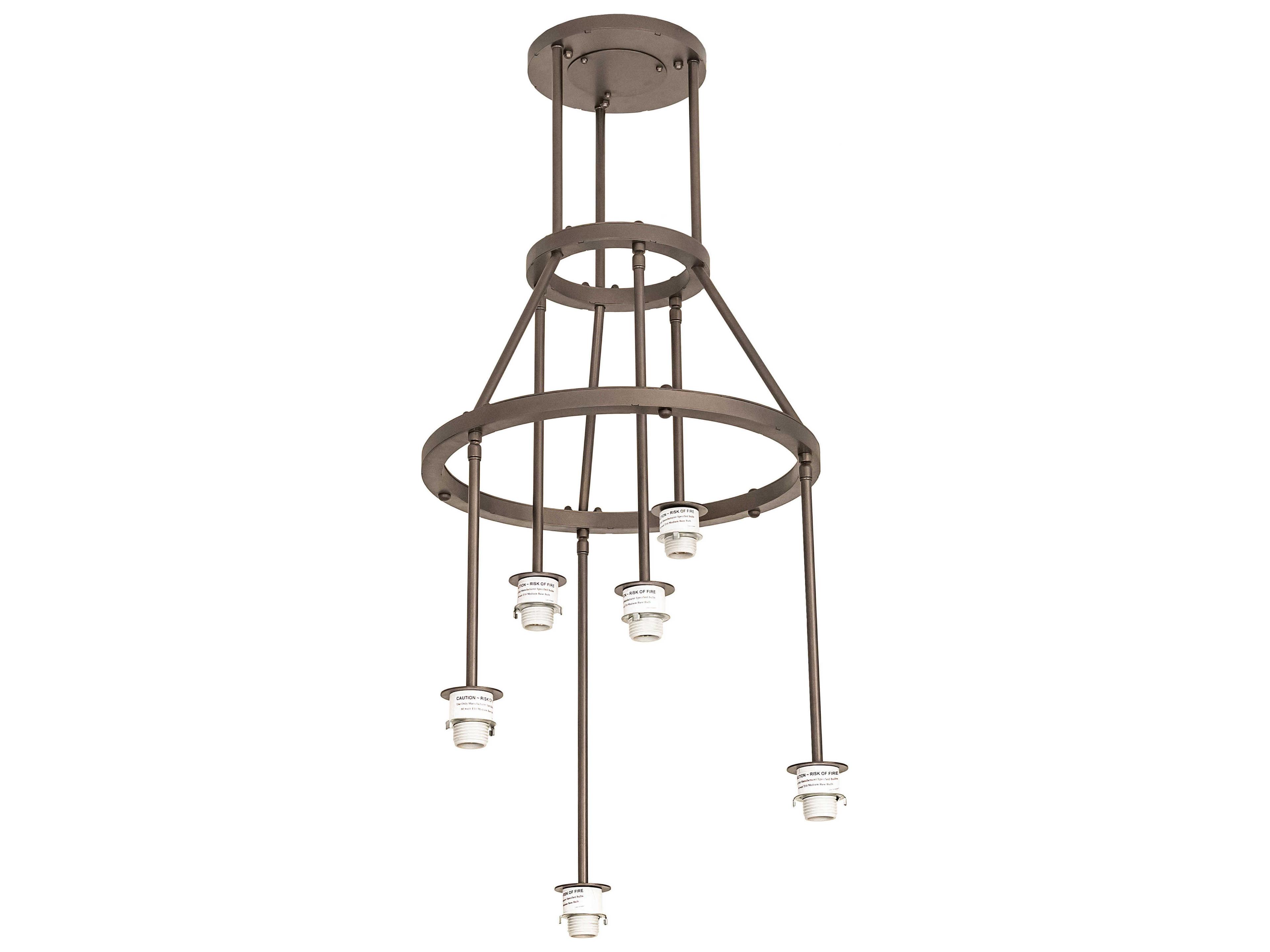 Meyda Cartier 6-Light Oil Rubbed Bronze Off White Cylinder Pendant