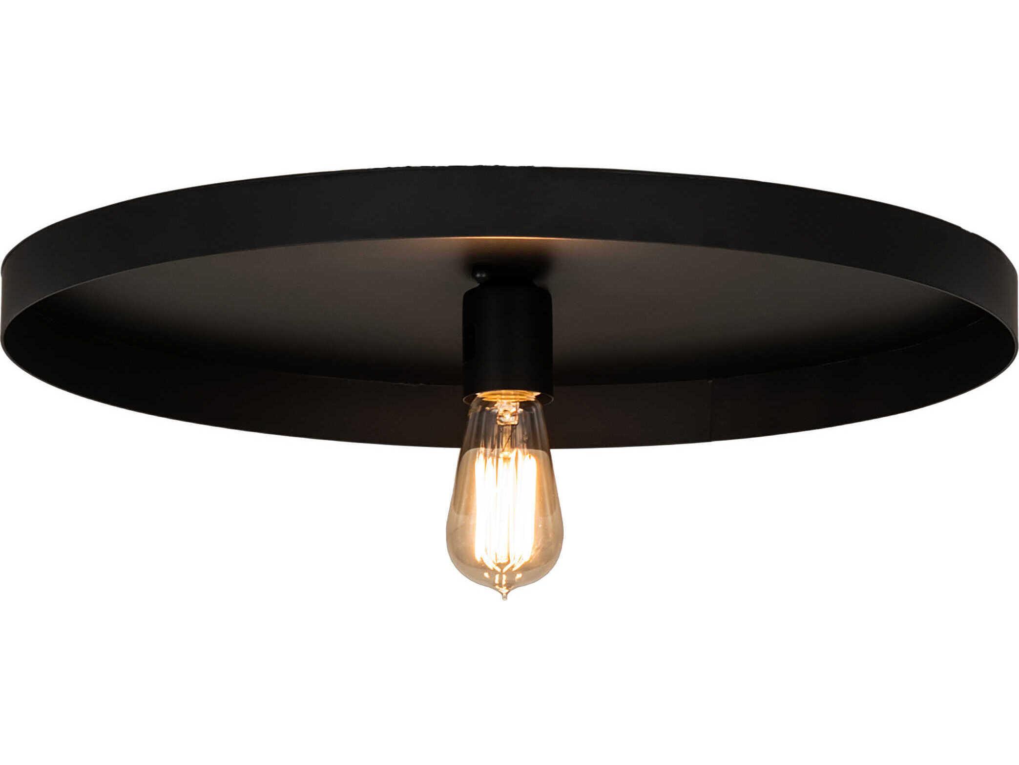 Meyda Alva 1-Light Black Round Flush Mount