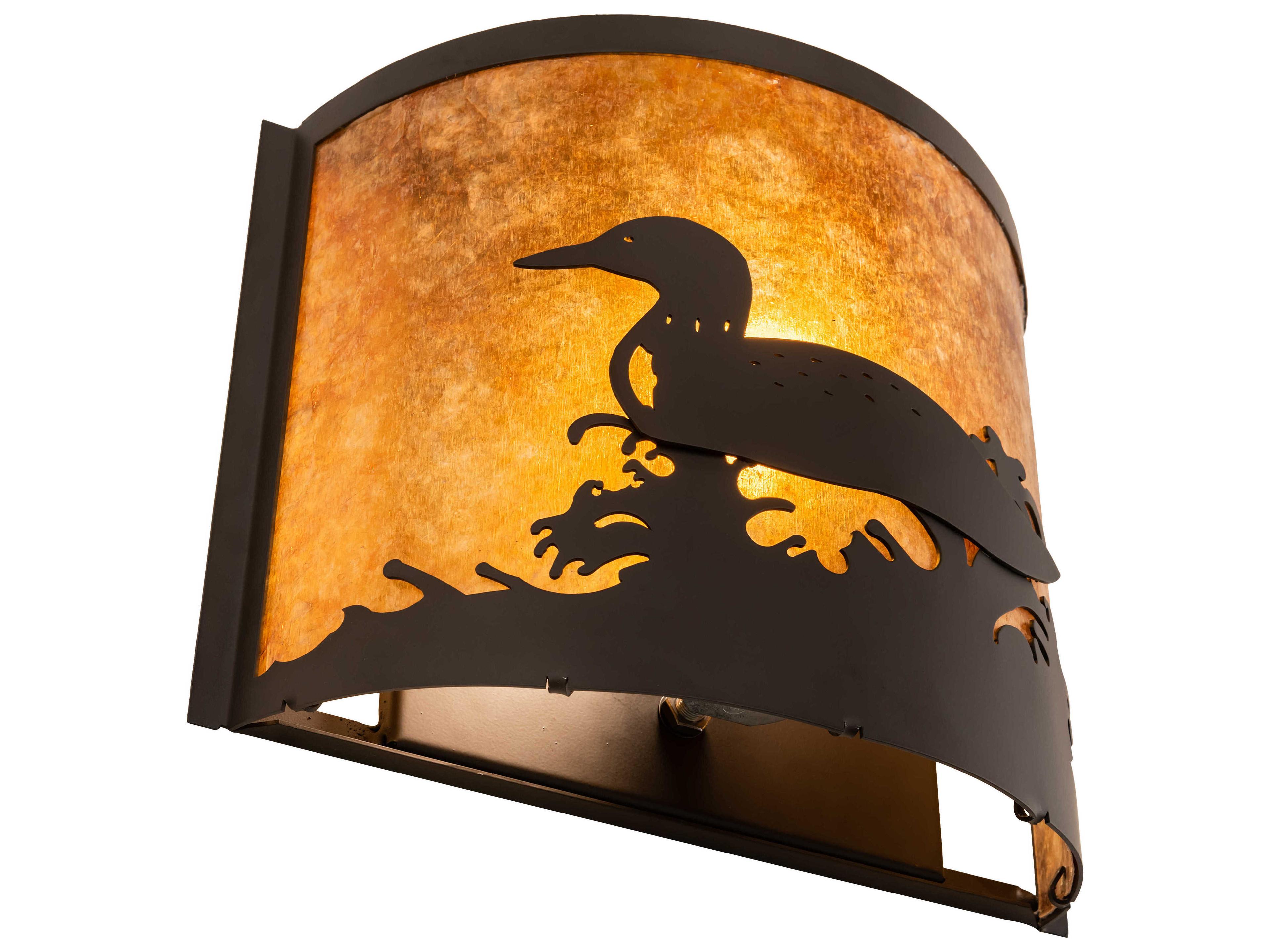 Meyda Loon 1-Light Oil Rubbed Bronze Brown Wall Sconce