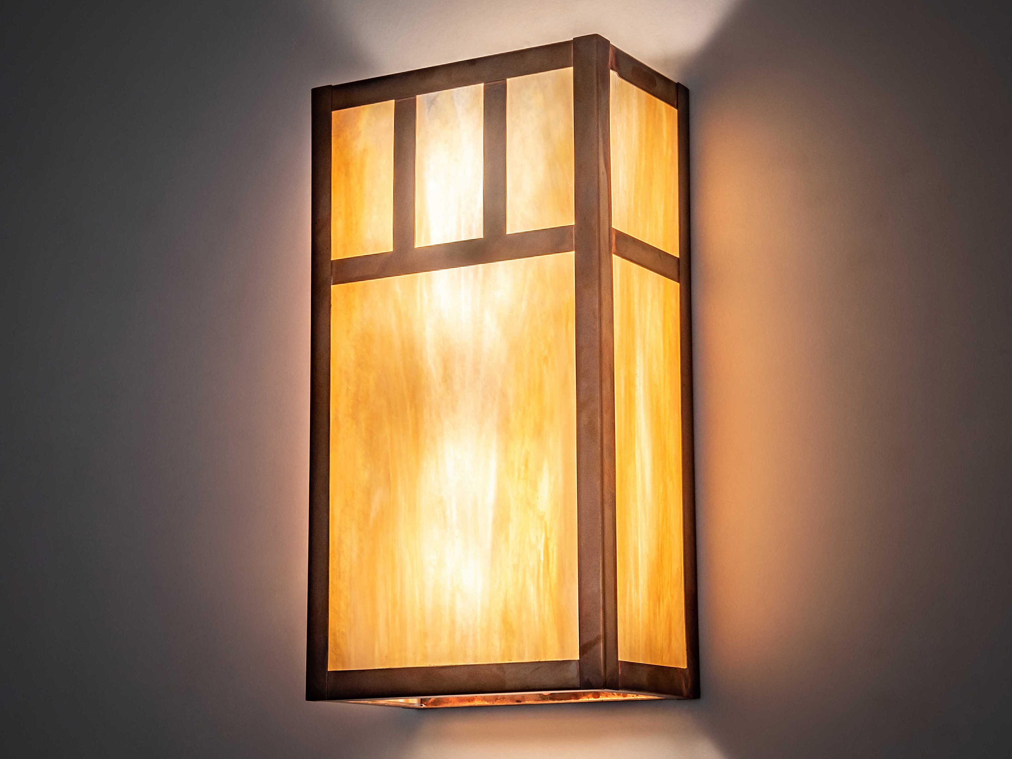 Meyda Hyde Park 2-Light Vintage Copper Off White Glass Wall Sconce