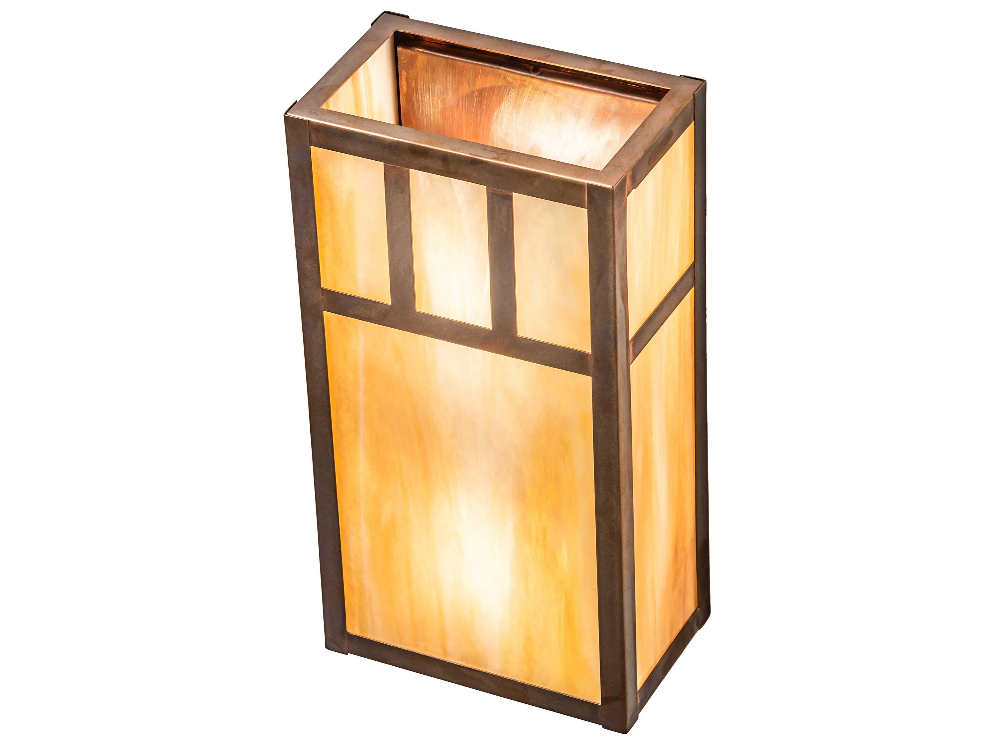 Meyda Hyde Park 2-Light Vintage Copper Off White Glass Wall Sconce