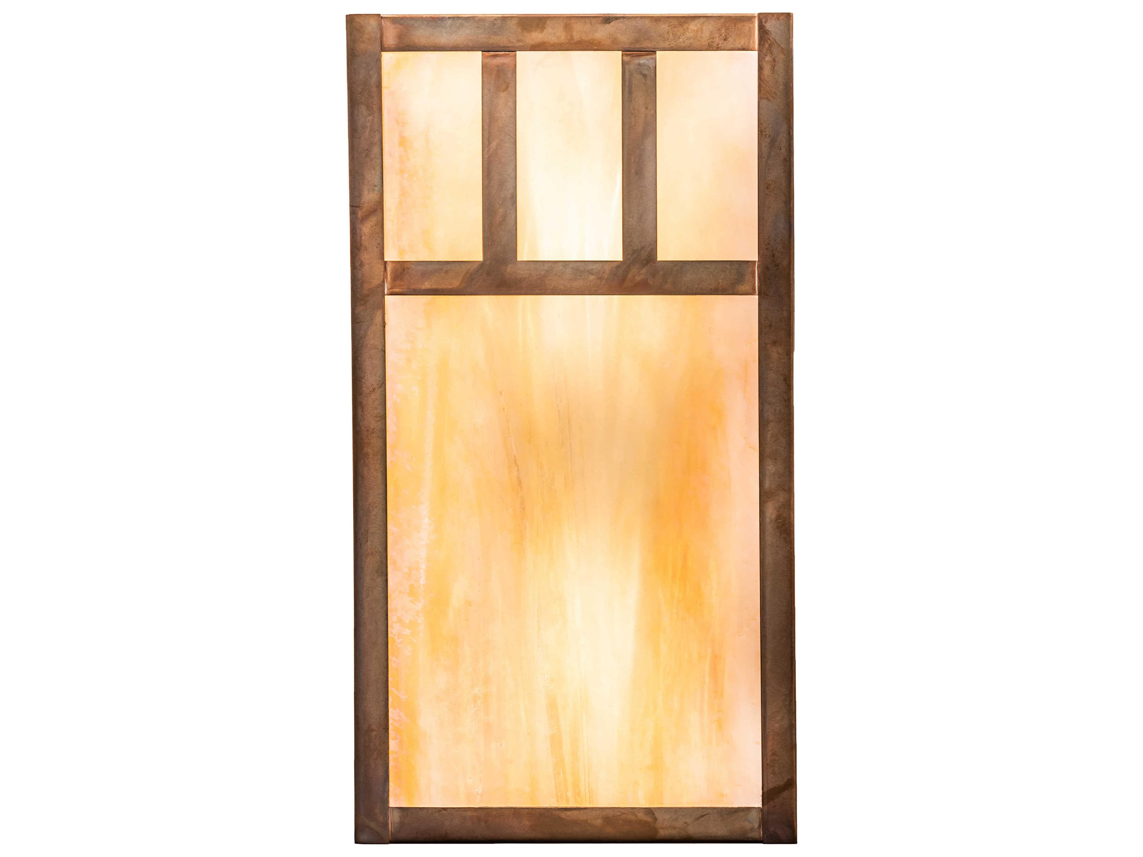 Meyda Hyde Park 2-Light Vintage Copper Off White Glass Wall Sconce