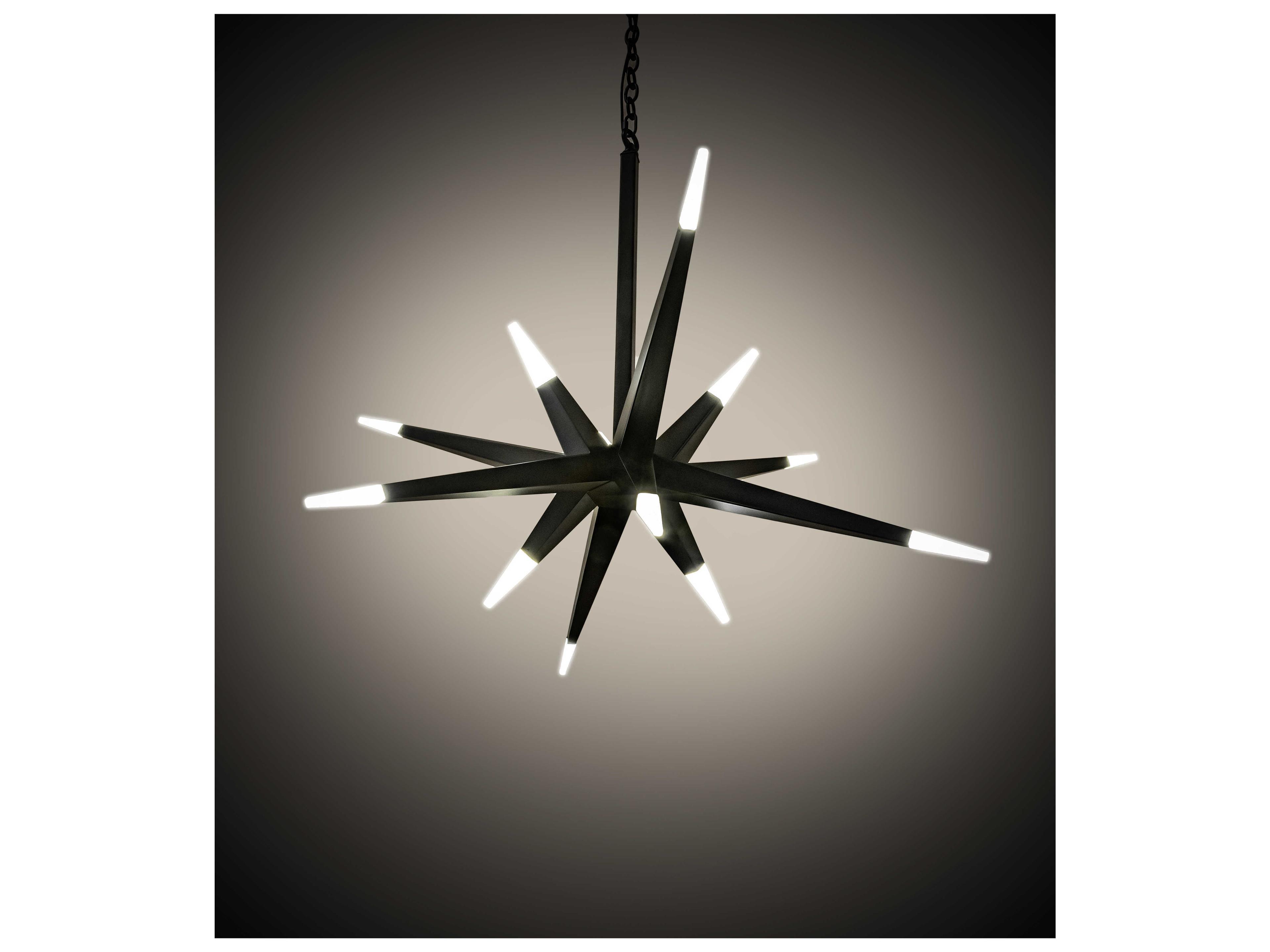 Meyda Hickory Treasures 12-Light Black Frost White LED Sputnik Pendant
