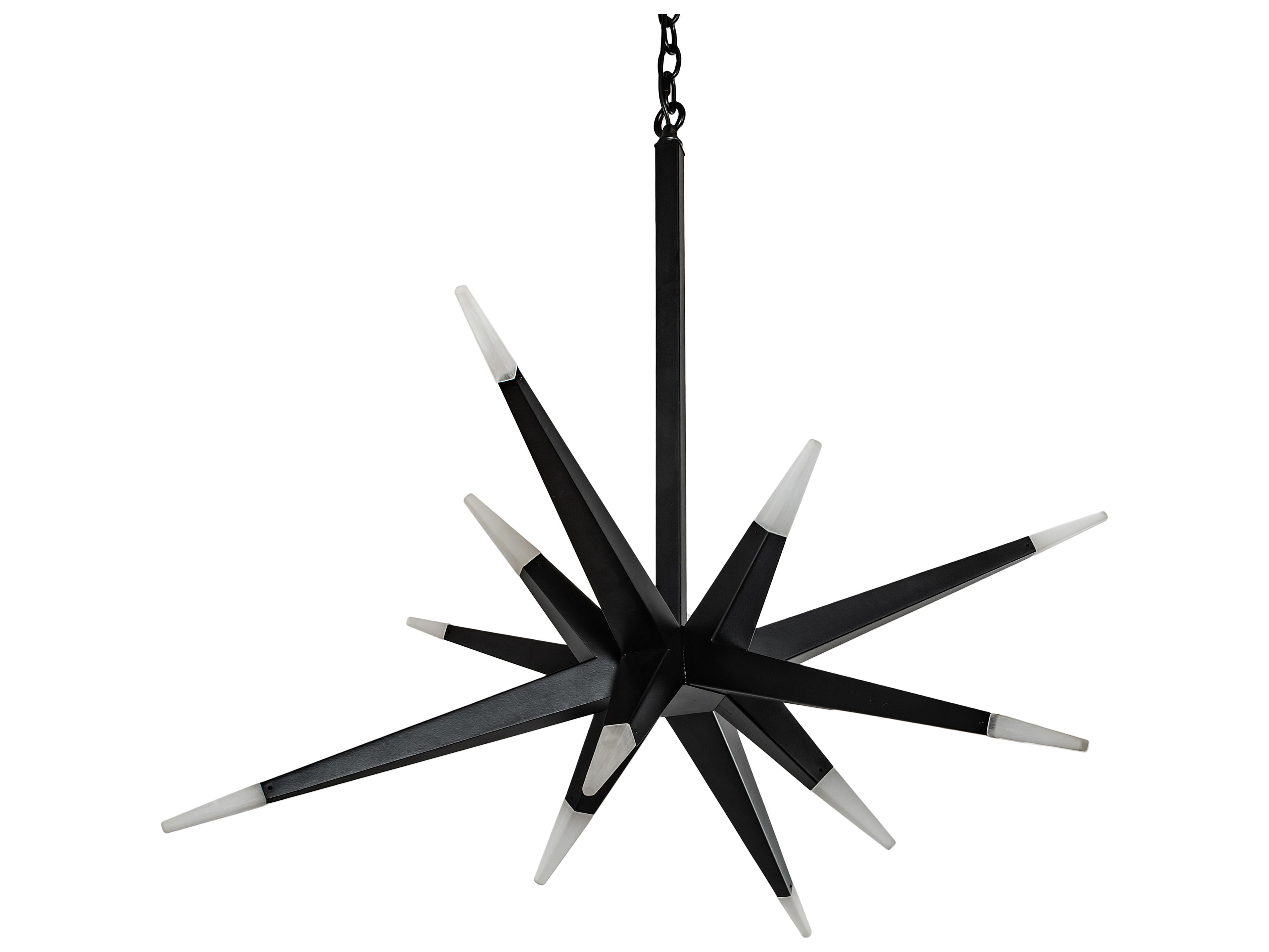 Meyda Hickory Treasures 12-Light Black Frost White LED Sputnik Pendant