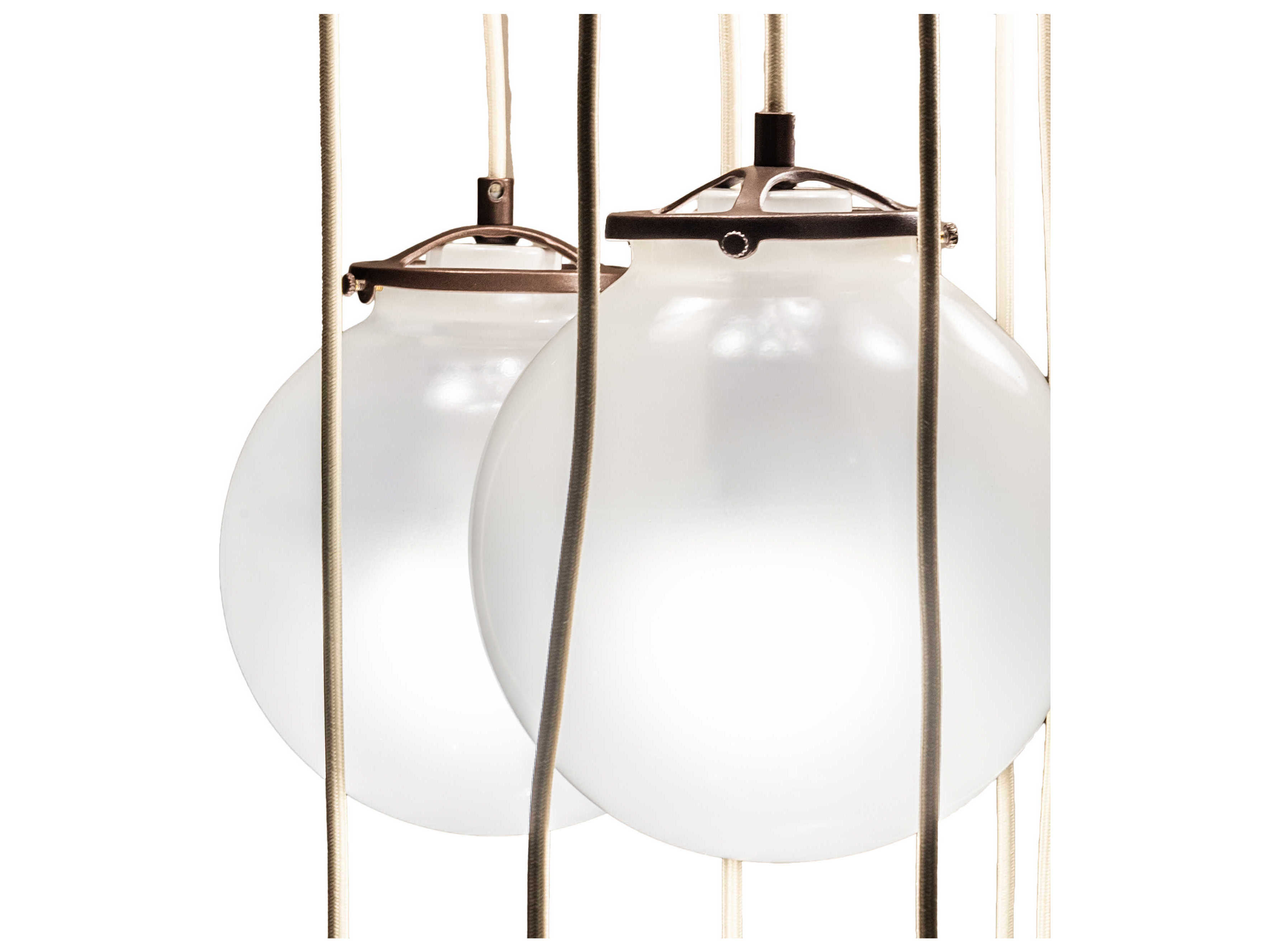 Meyda Bola 30-Light Mahogany Bronze White Glass LED Pendant