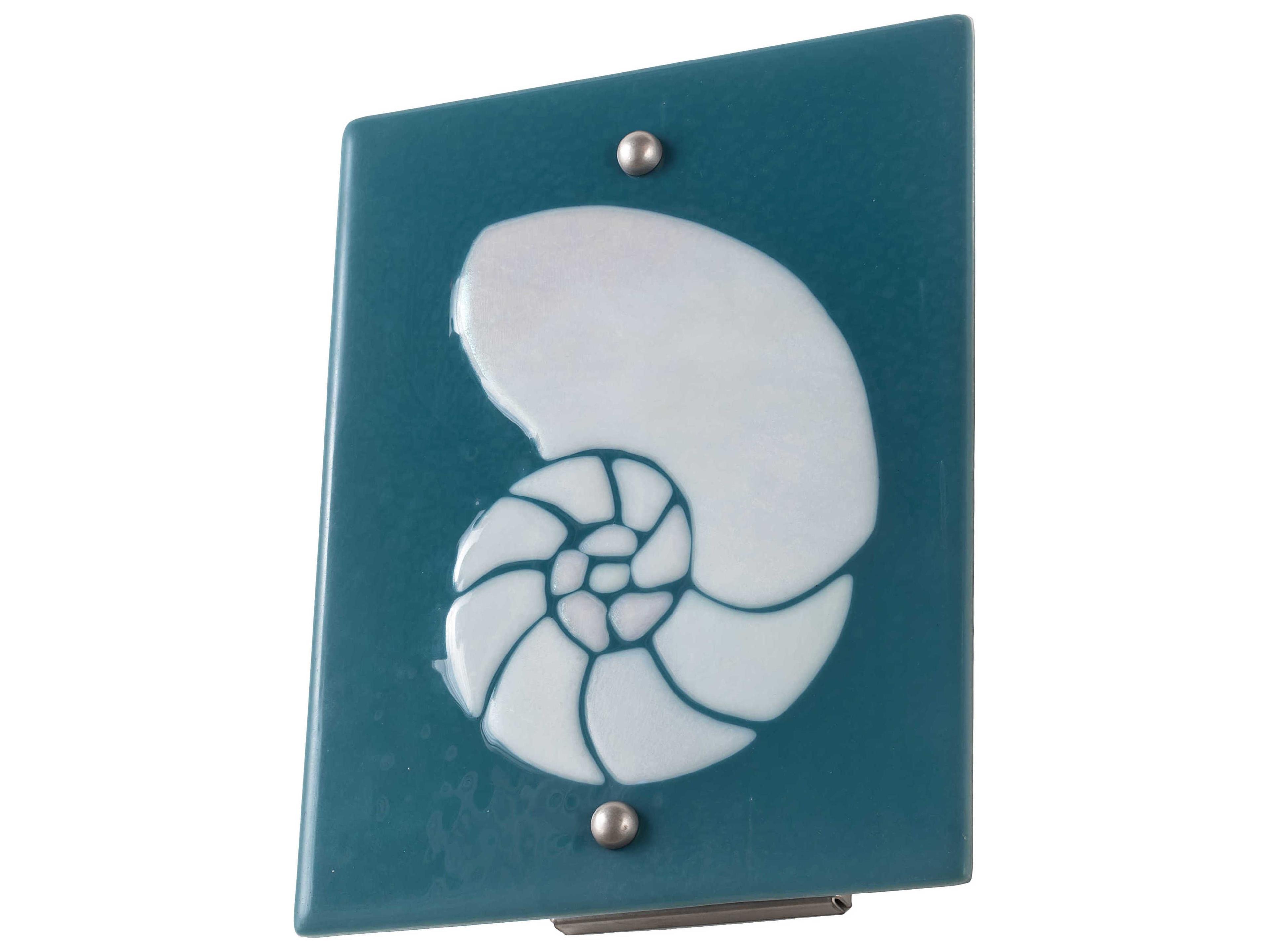 Meyda Metro Fusion 1-Light Nickel Blue Glass Wall Sconce