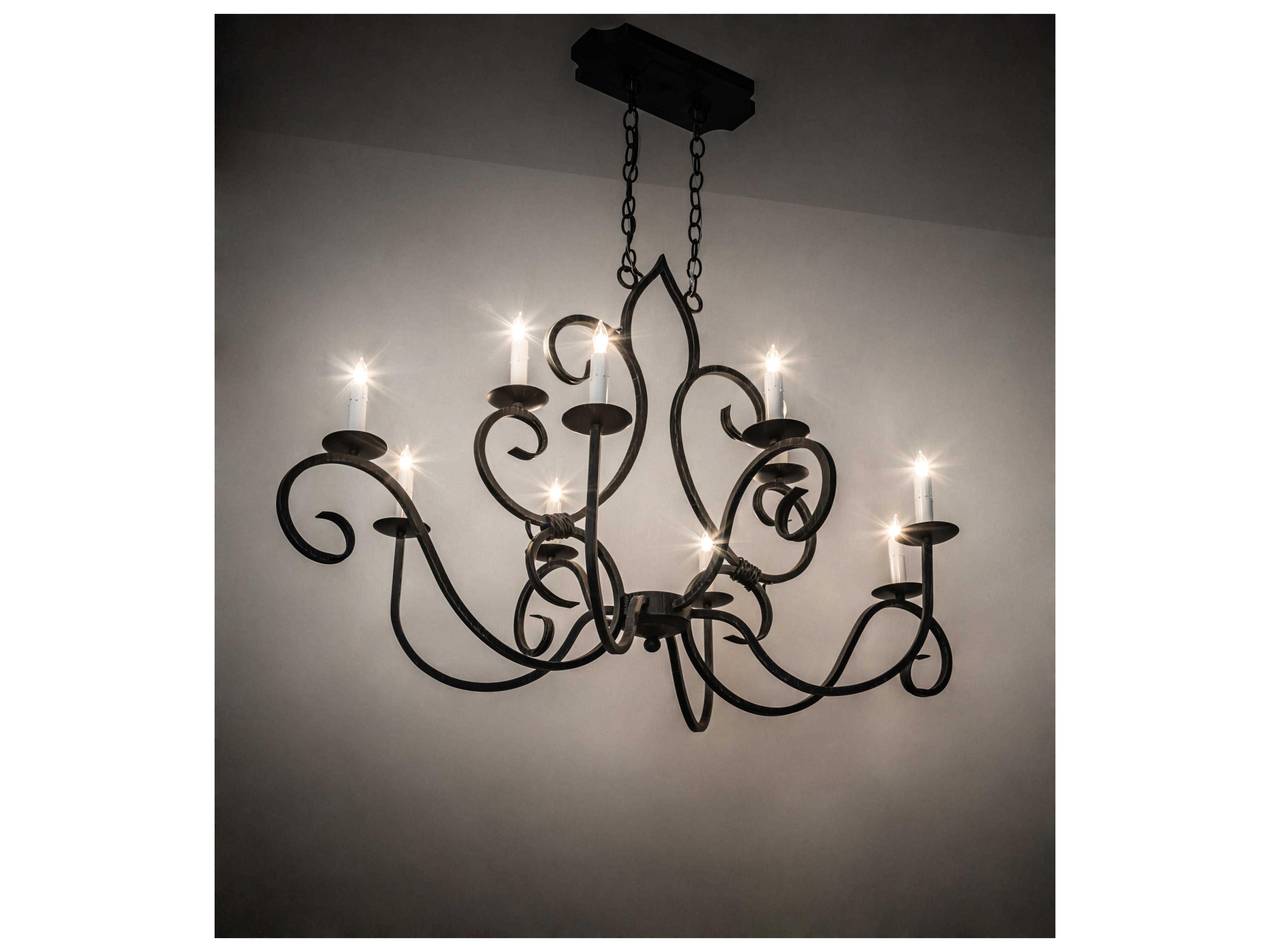 Meyda Clifton 10-Light Black White Island Pendant