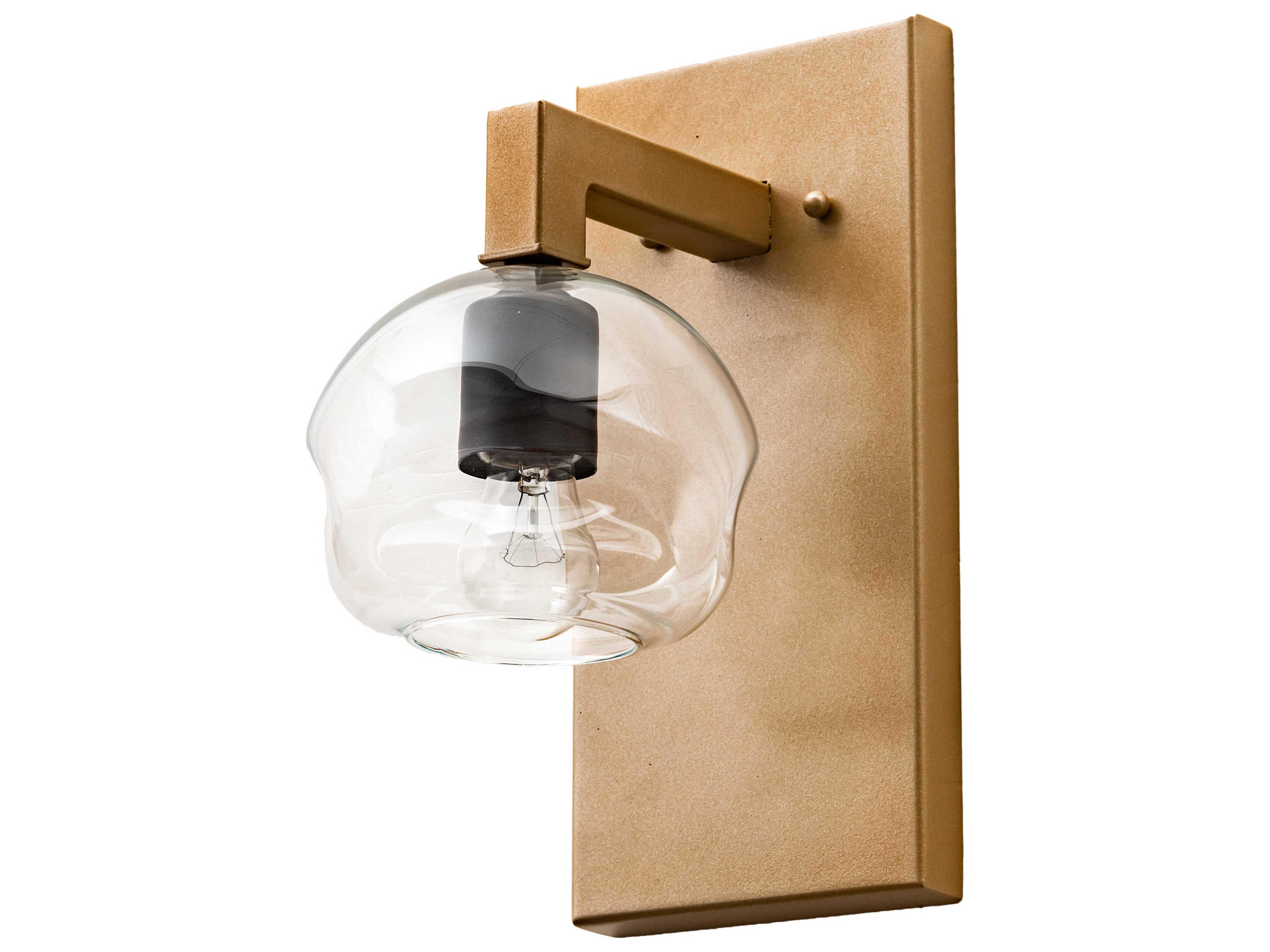 Meyda Deformado 1-Light Champagne Metallic Black Glass LED Wall Sconce