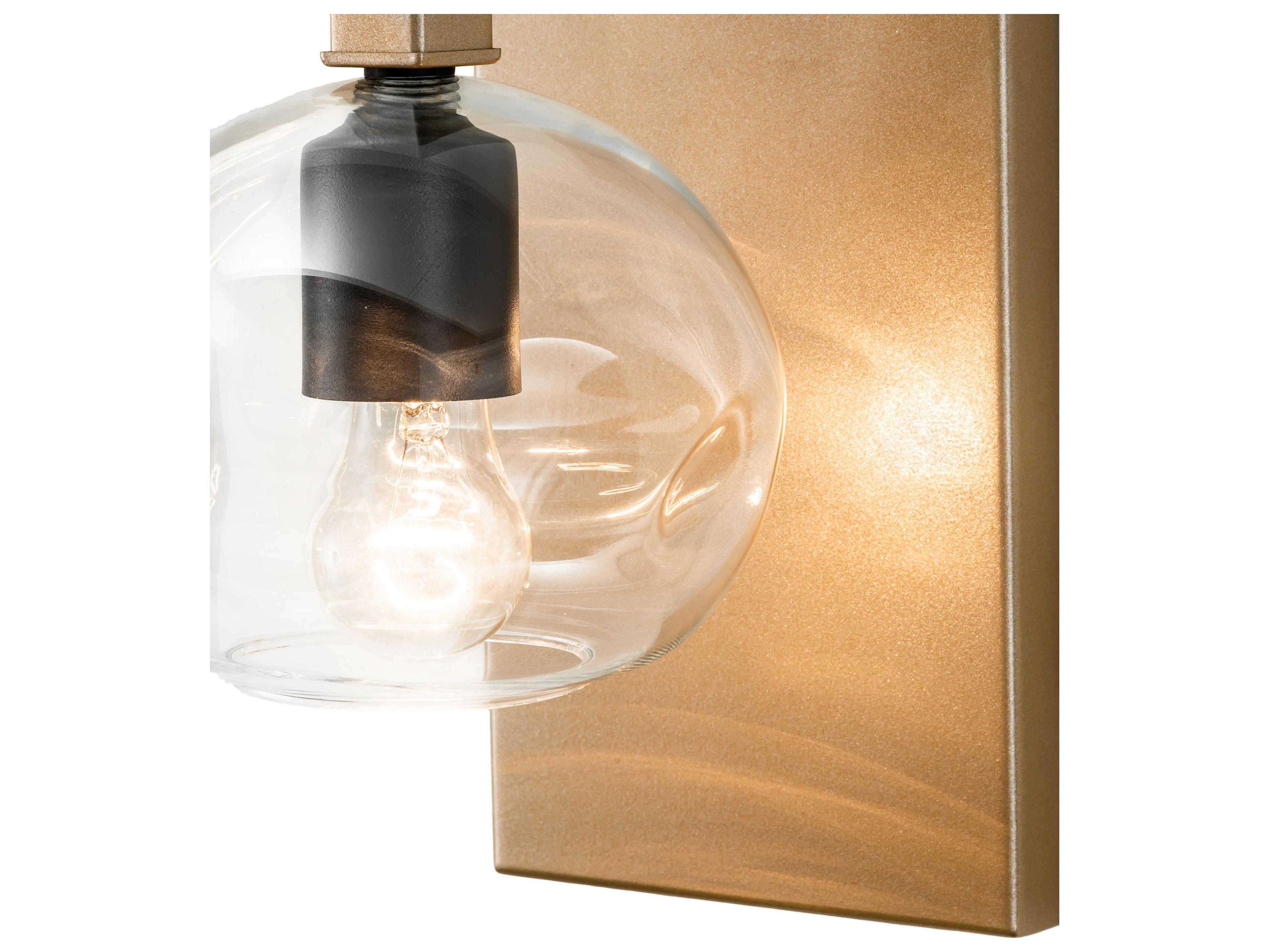 Meyda Deformado 1-Light Champagne Metallic Black Glass LED Wall Sconce