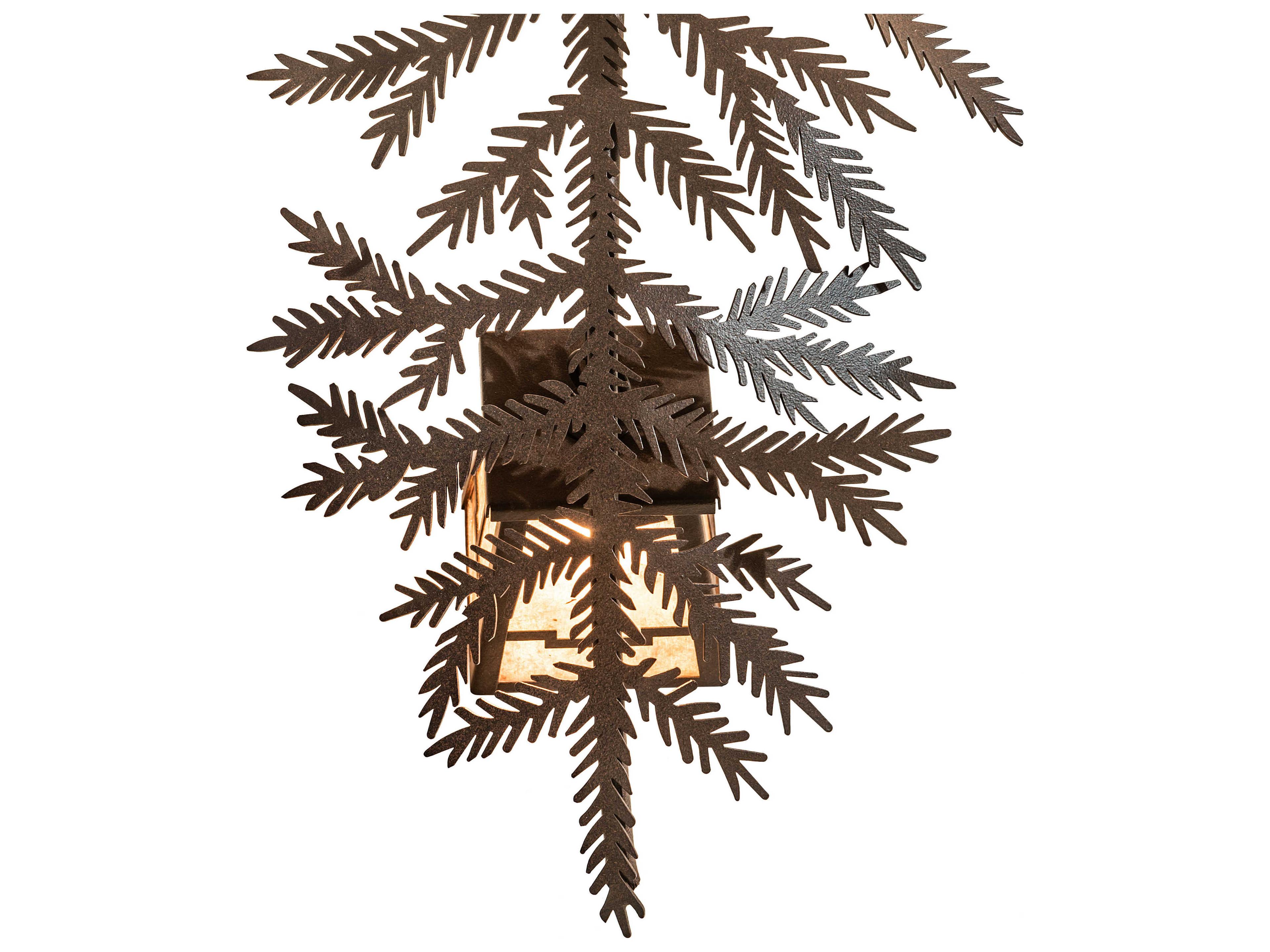 Meyda Pine Branch Valley View 12 3-Light Brown Lantern Island Pendant