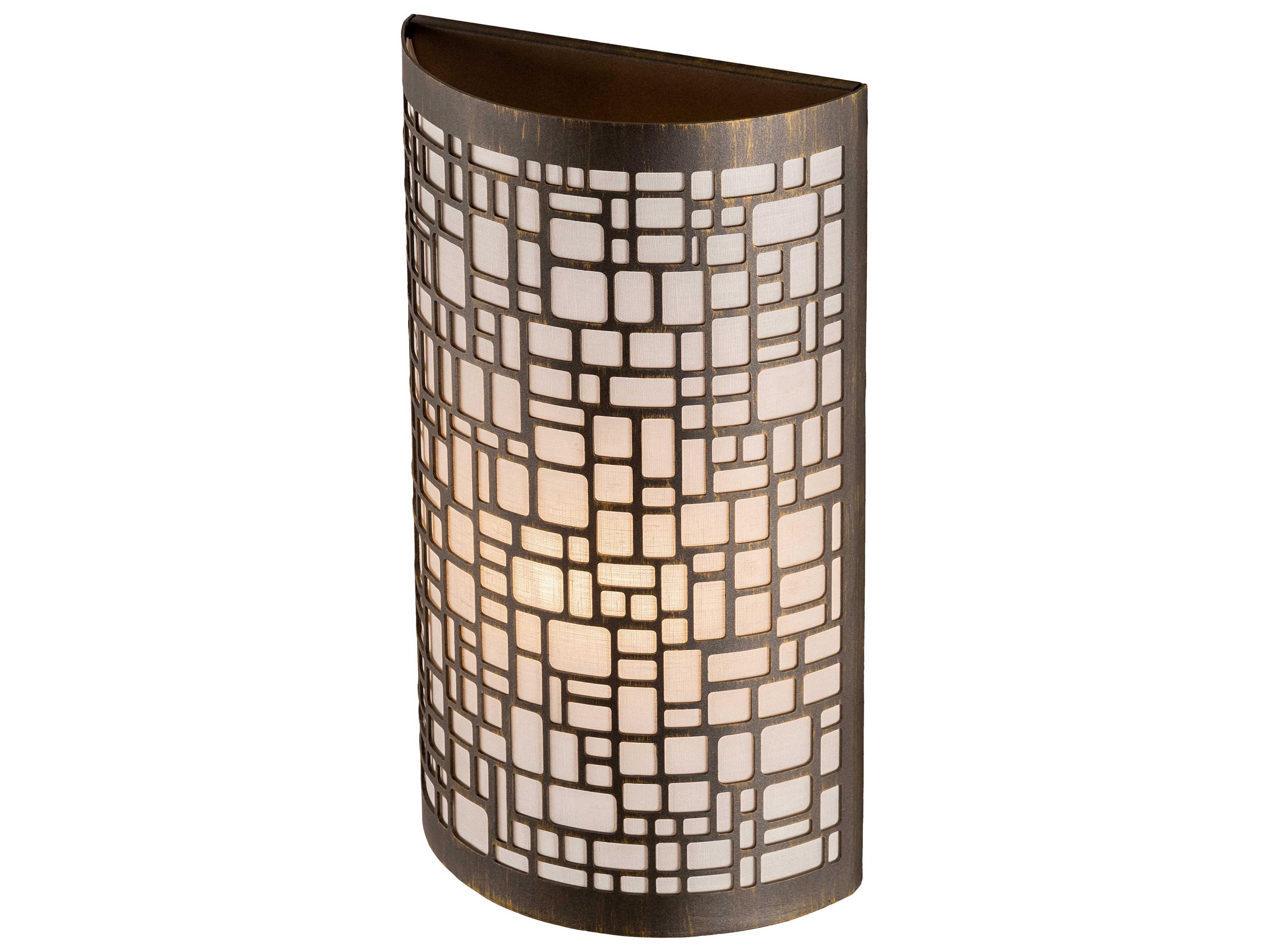 Meyda Cilindro 1-Light Antique Brass White Wall Sconce