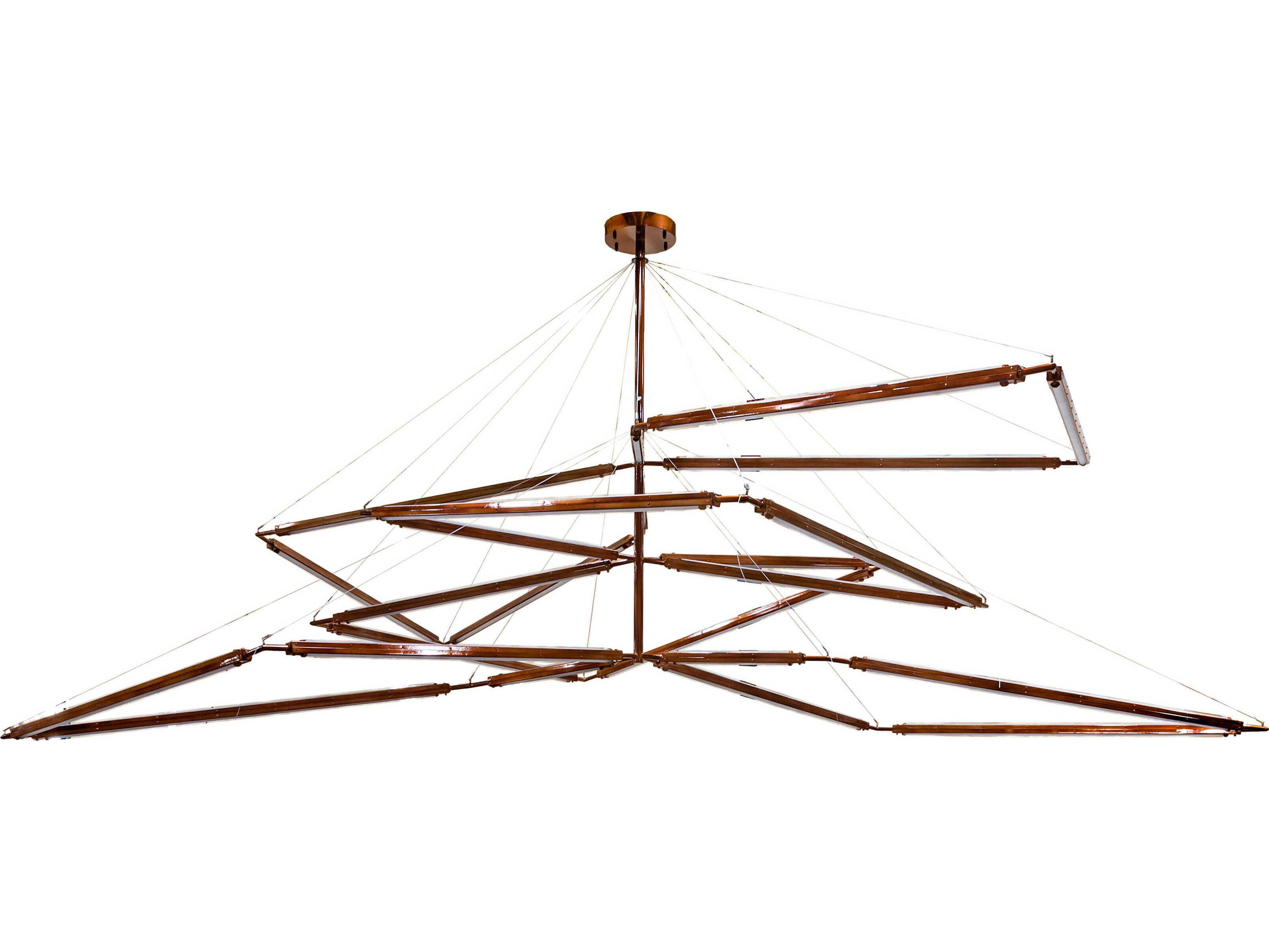 Meyda Transparent Copper Glass LED Geometric Chandelier