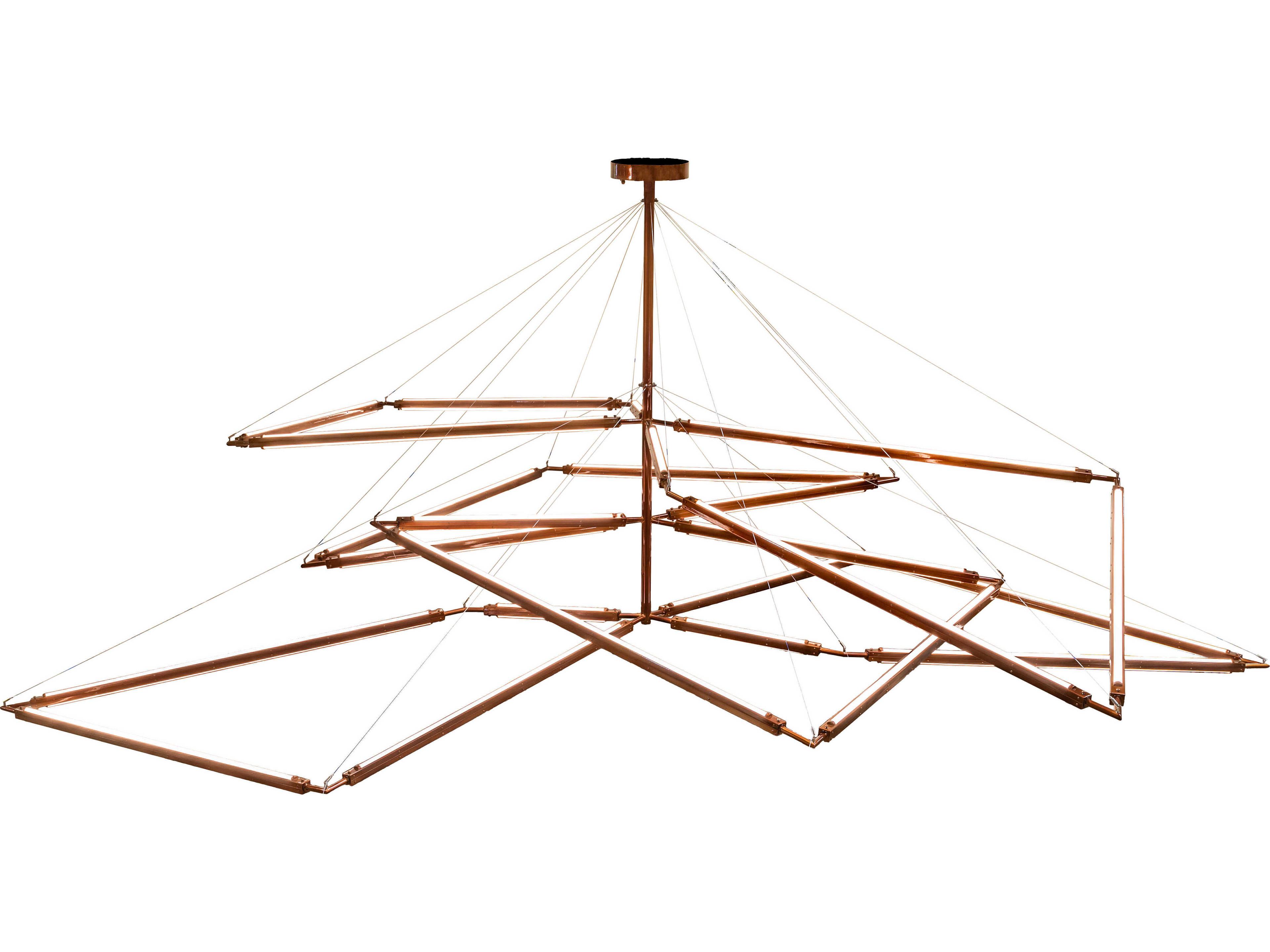 Meyda Transparent Copper Glass LED Geometric Chandelier