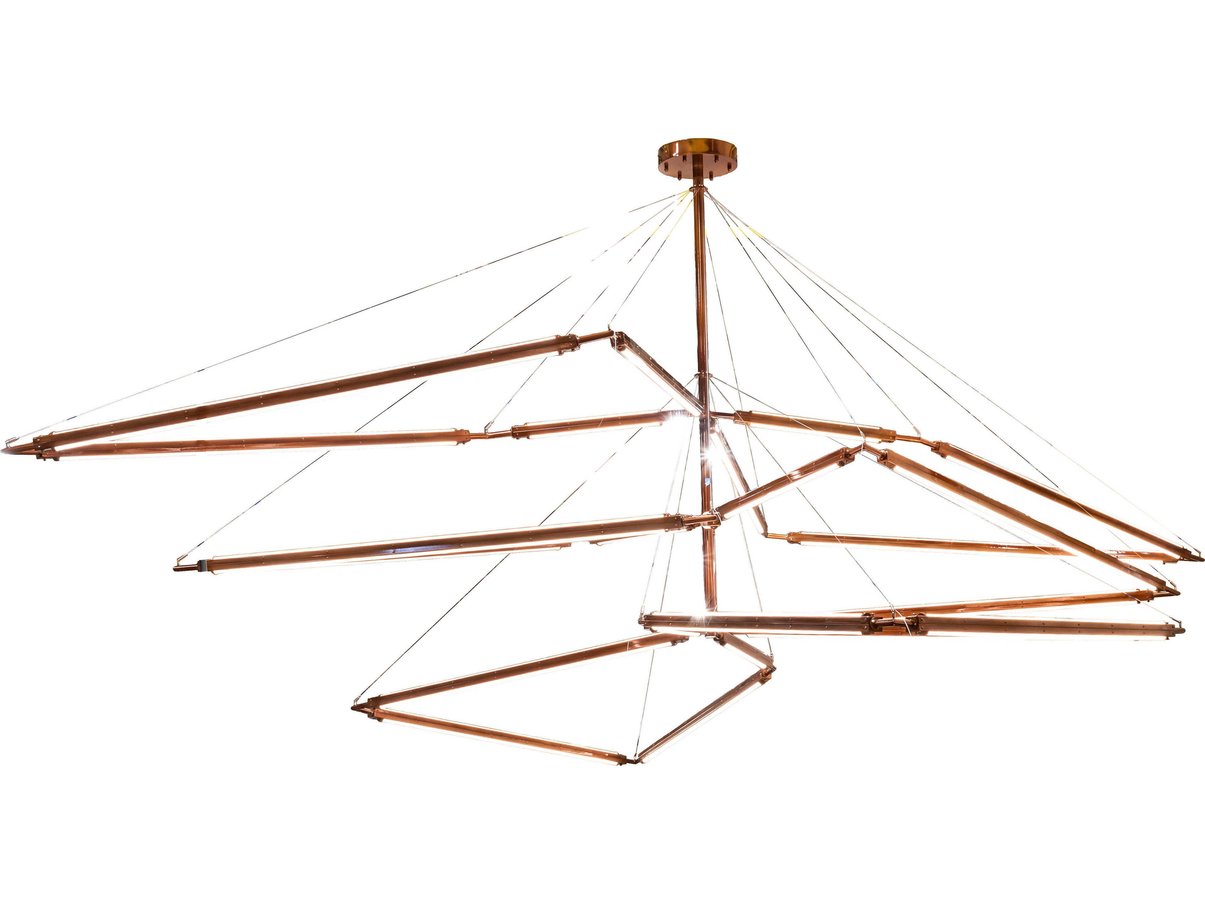 Meyda Transparent Copper Glass LED Geometric Chandelier