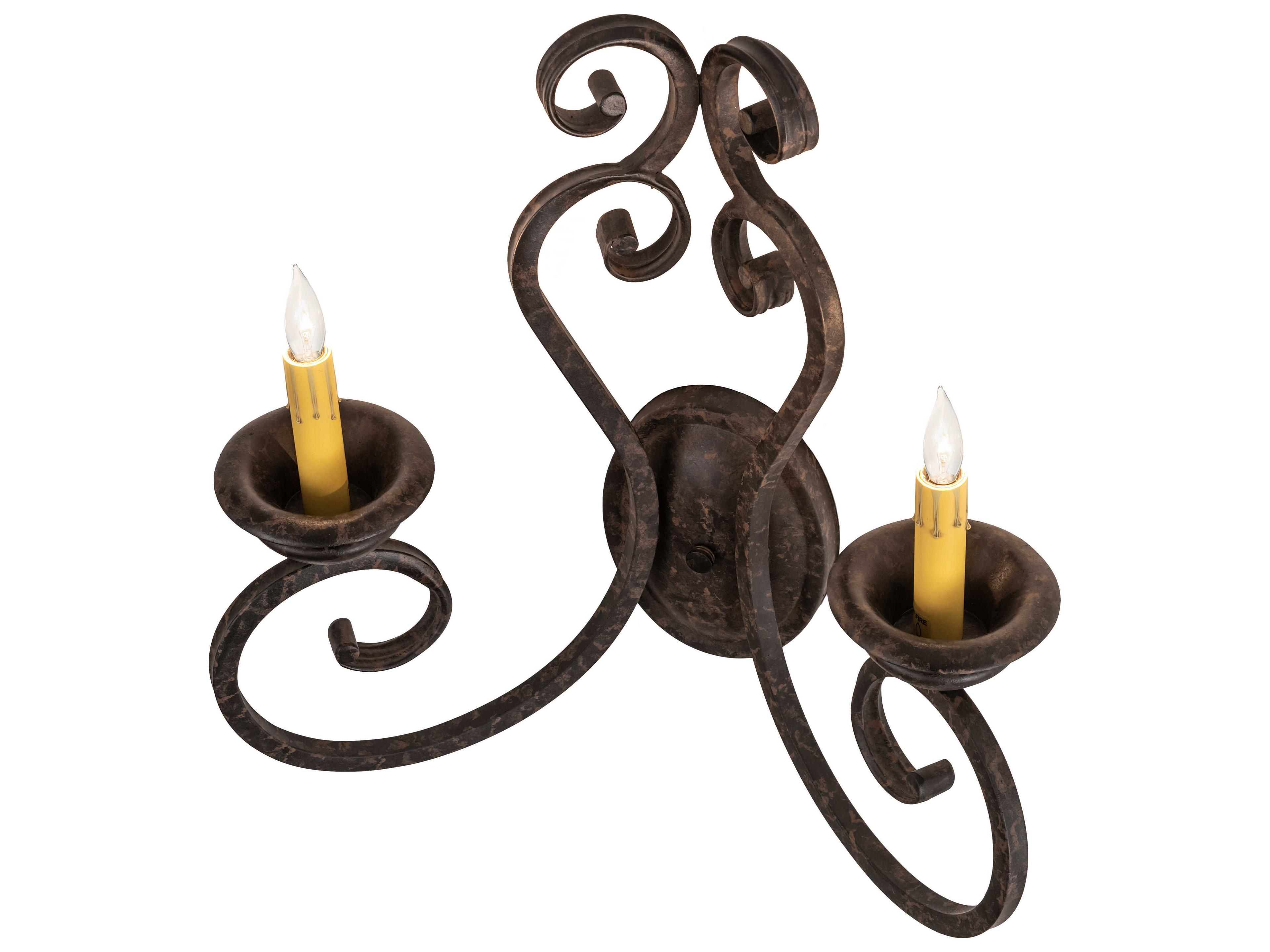 Meyda Fernando 2-Light Chocolate Brown Wall Sconce
