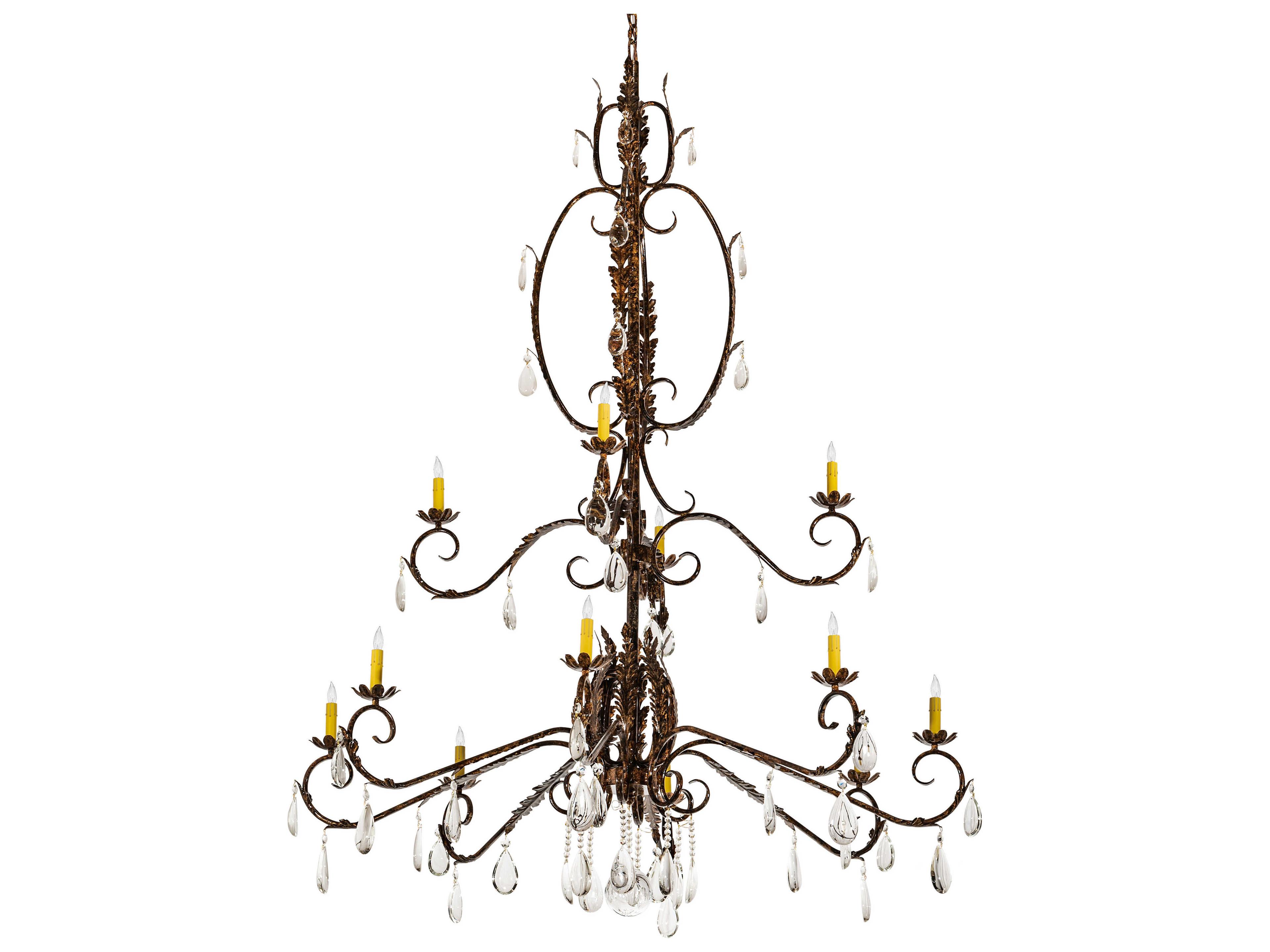 Meyda Valentina 12-Light Oxide Bronze Custom Crystal Candelabra Tiered Chandelier