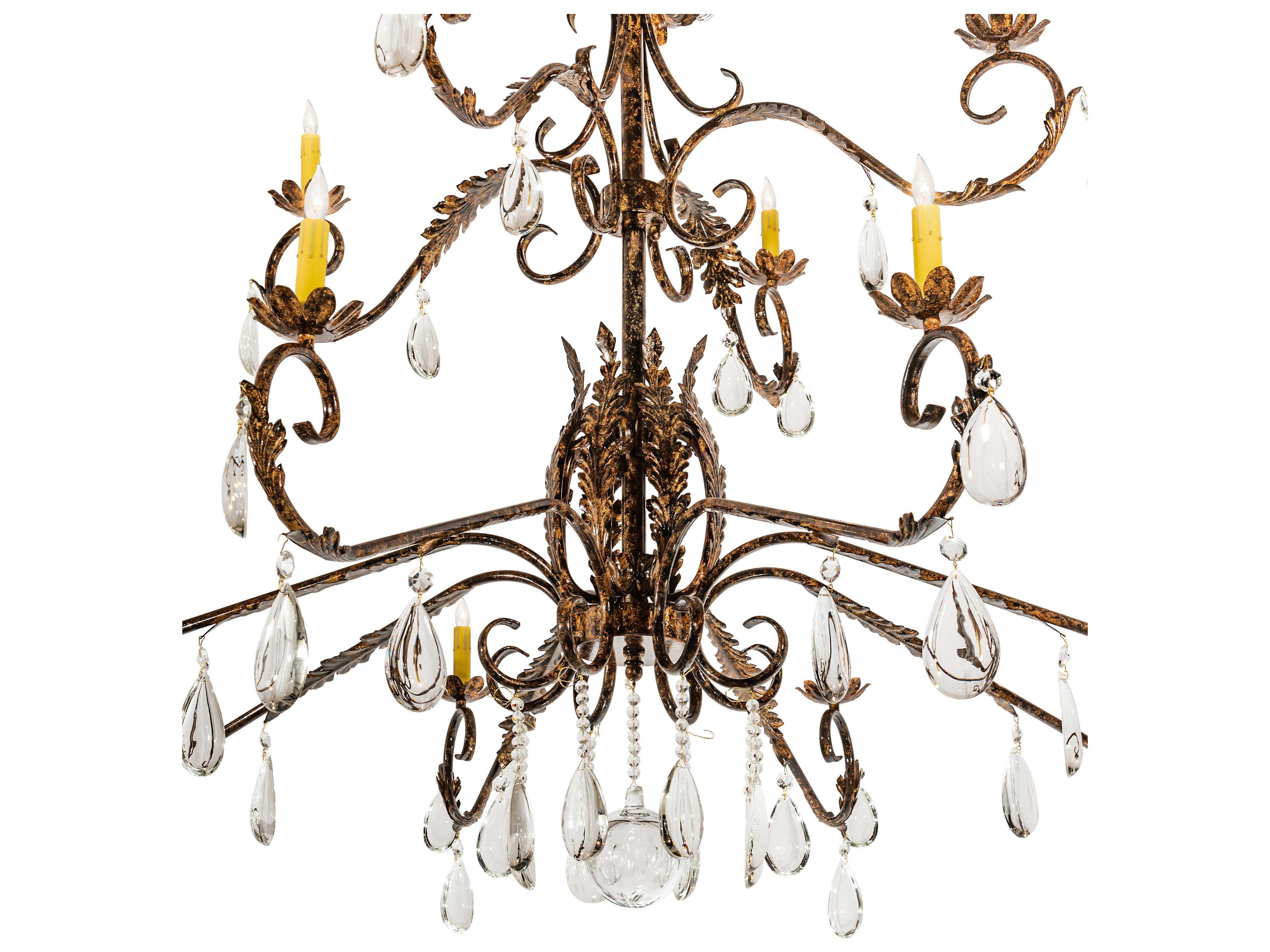 Meyda Valentina 12-Light Oxide Bronze Custom Crystal Candelabra Tiered Chandelier
