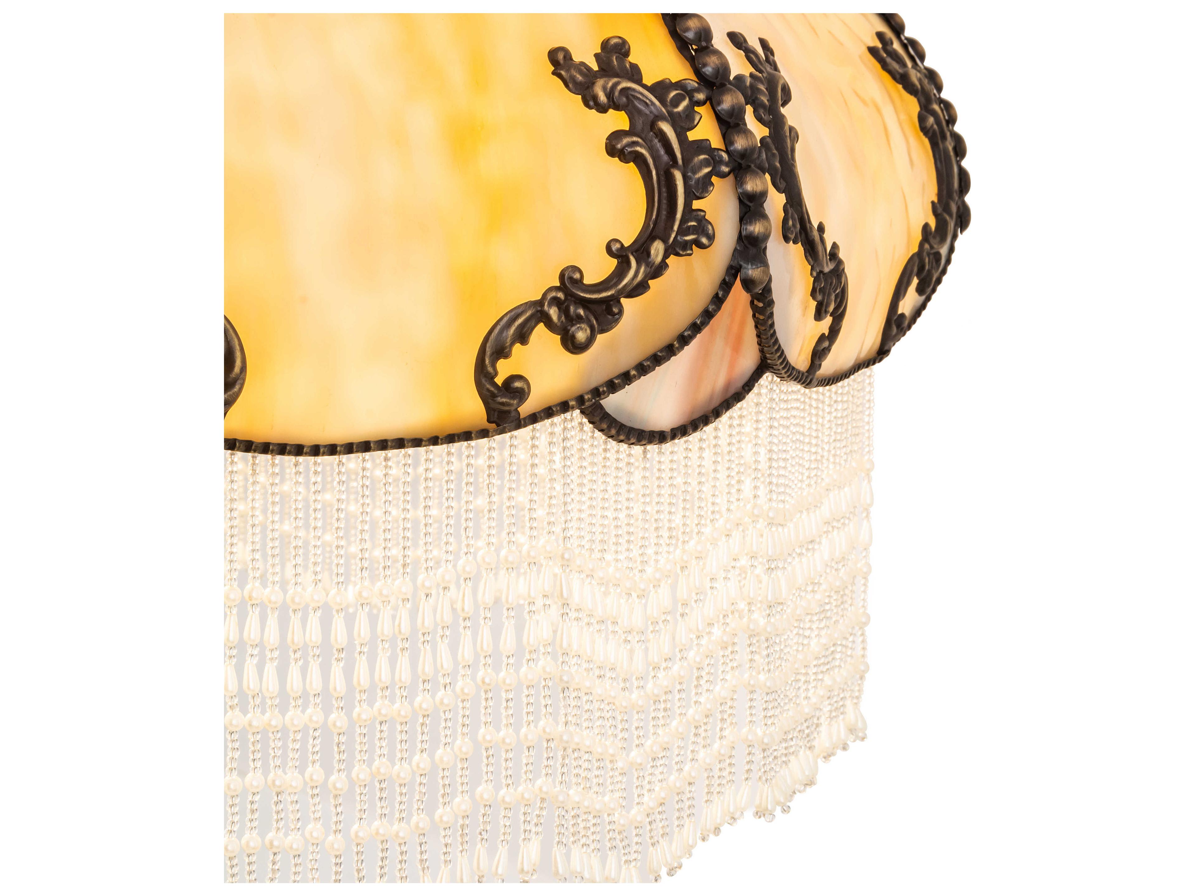 Meyda Elizabeth Glass Tiffany Antique Brass Blue Floor Lamp