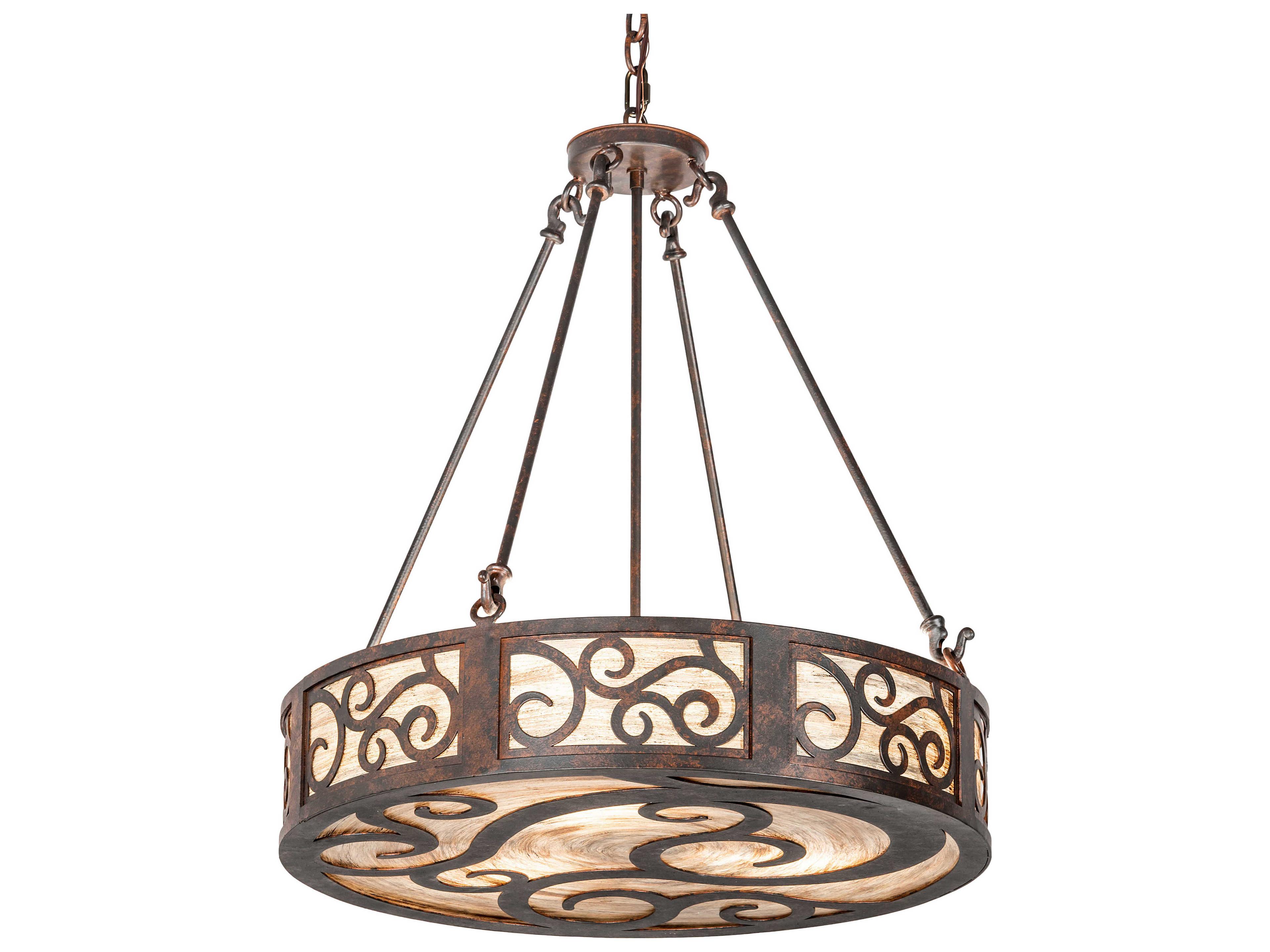 Meyda Dean 3-Light Cajun Spice Brown Drum Pendant