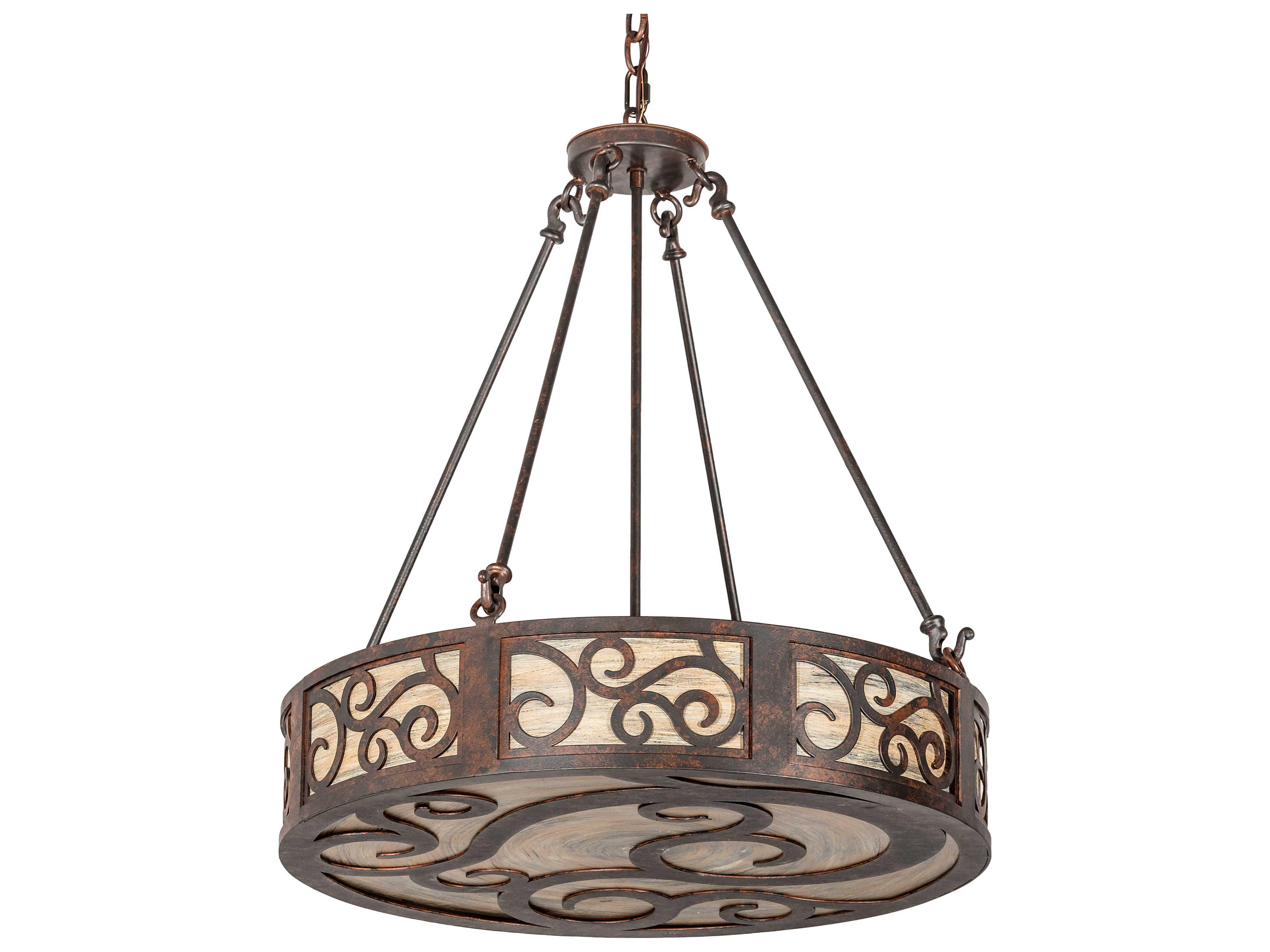 Meyda Dean 3-Light Cajun Spice Brown Drum Pendant