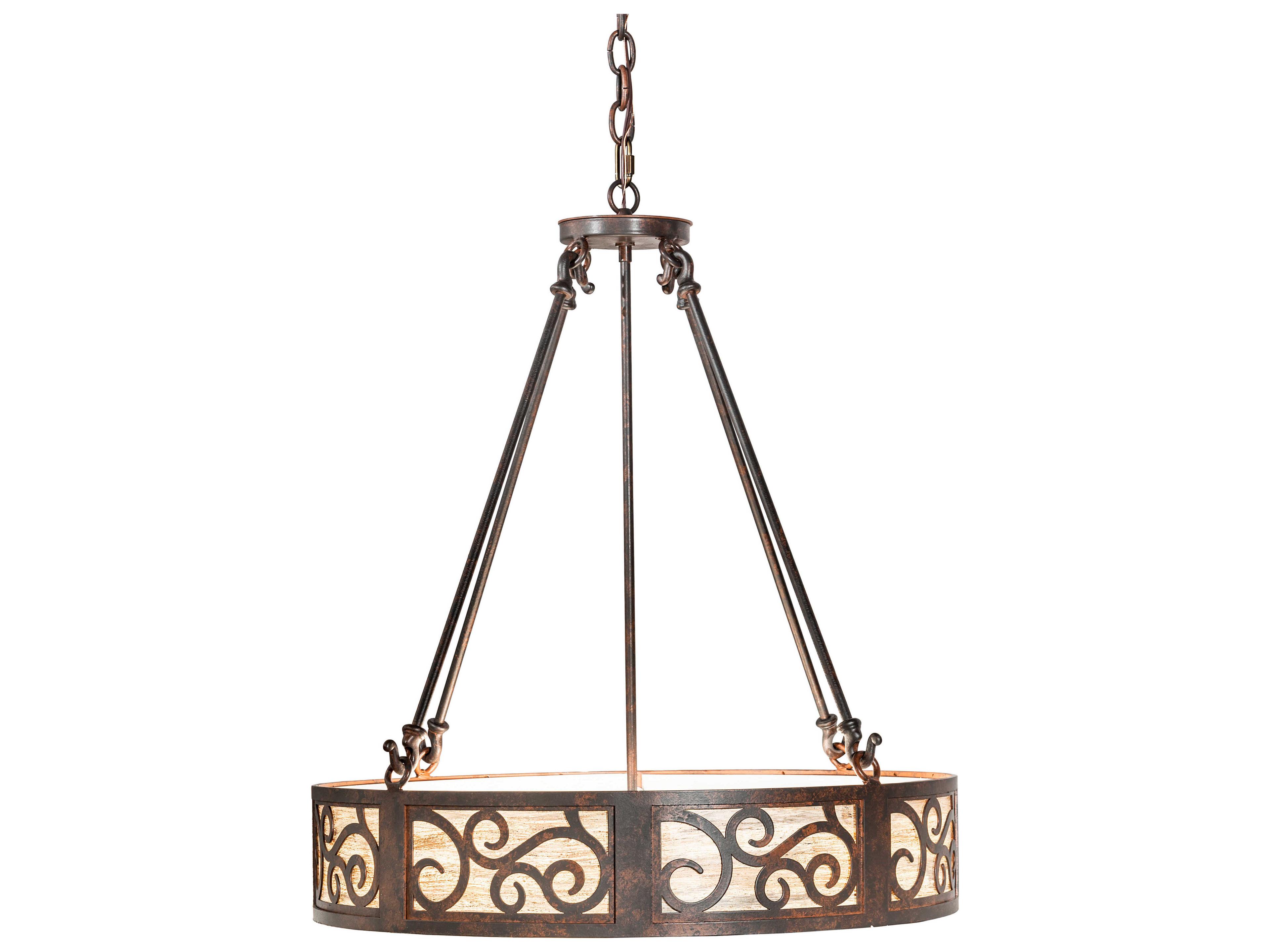 Meyda Dean 3-Light Cajun Spice Brown Drum Pendant