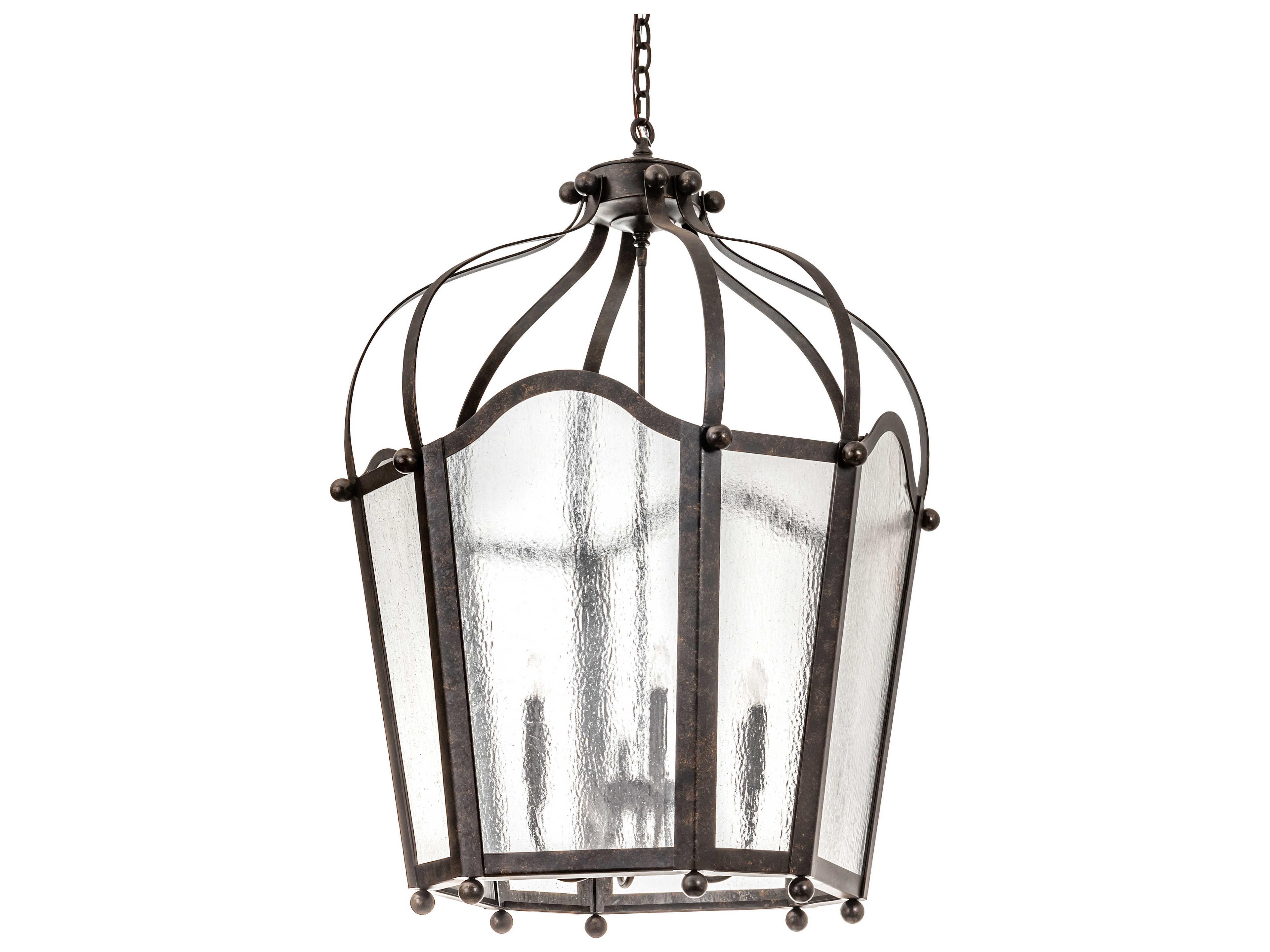 Meyda Citadel 6-Light Gold Clear Glass Tiffany Candelabra Chandelier